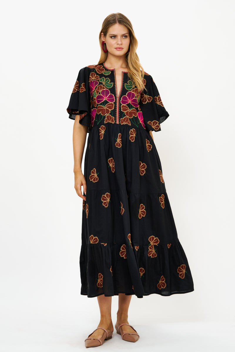 Flirty V-Neck Maxi- Almay Black