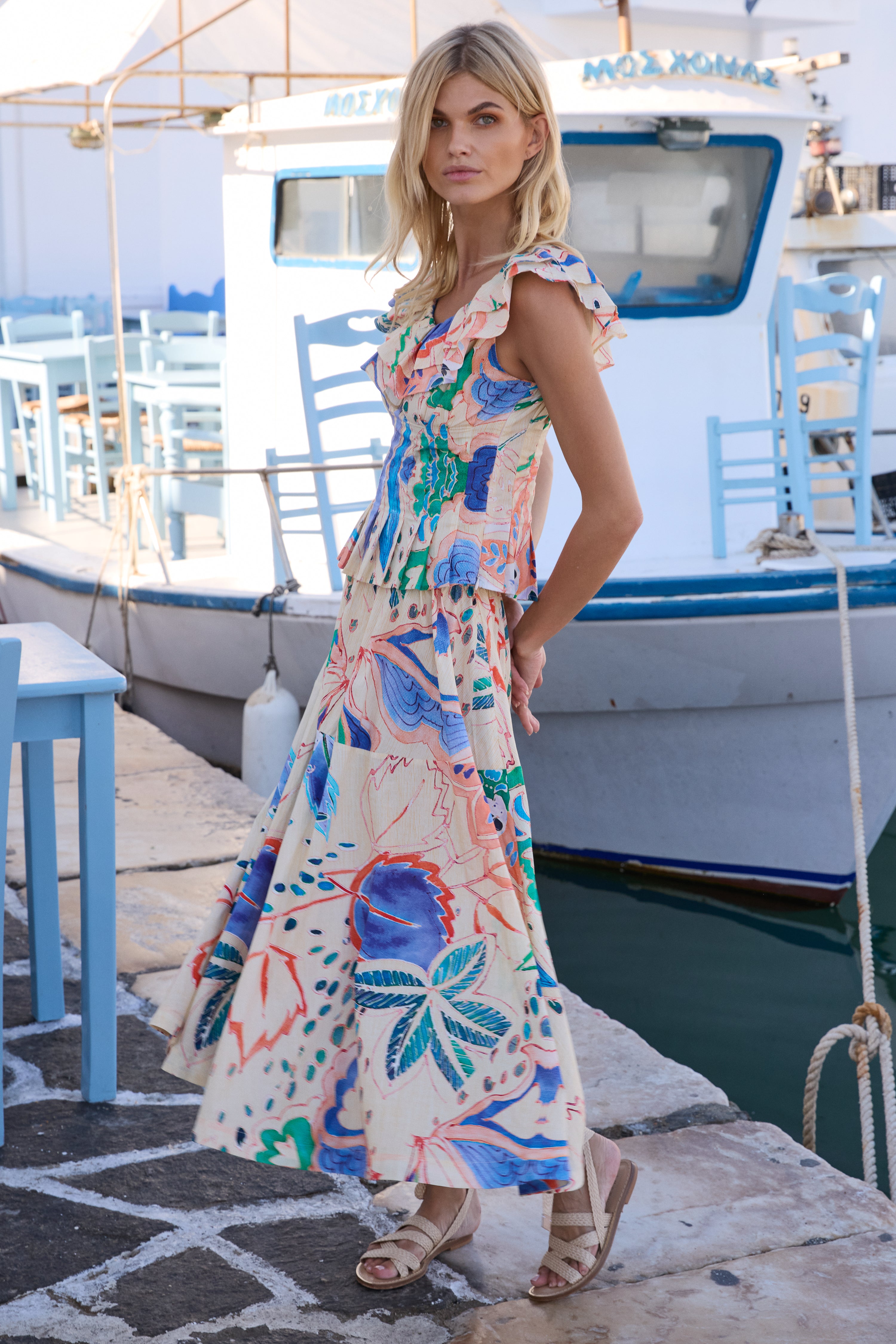 Olivia Skirt- Antico Cream