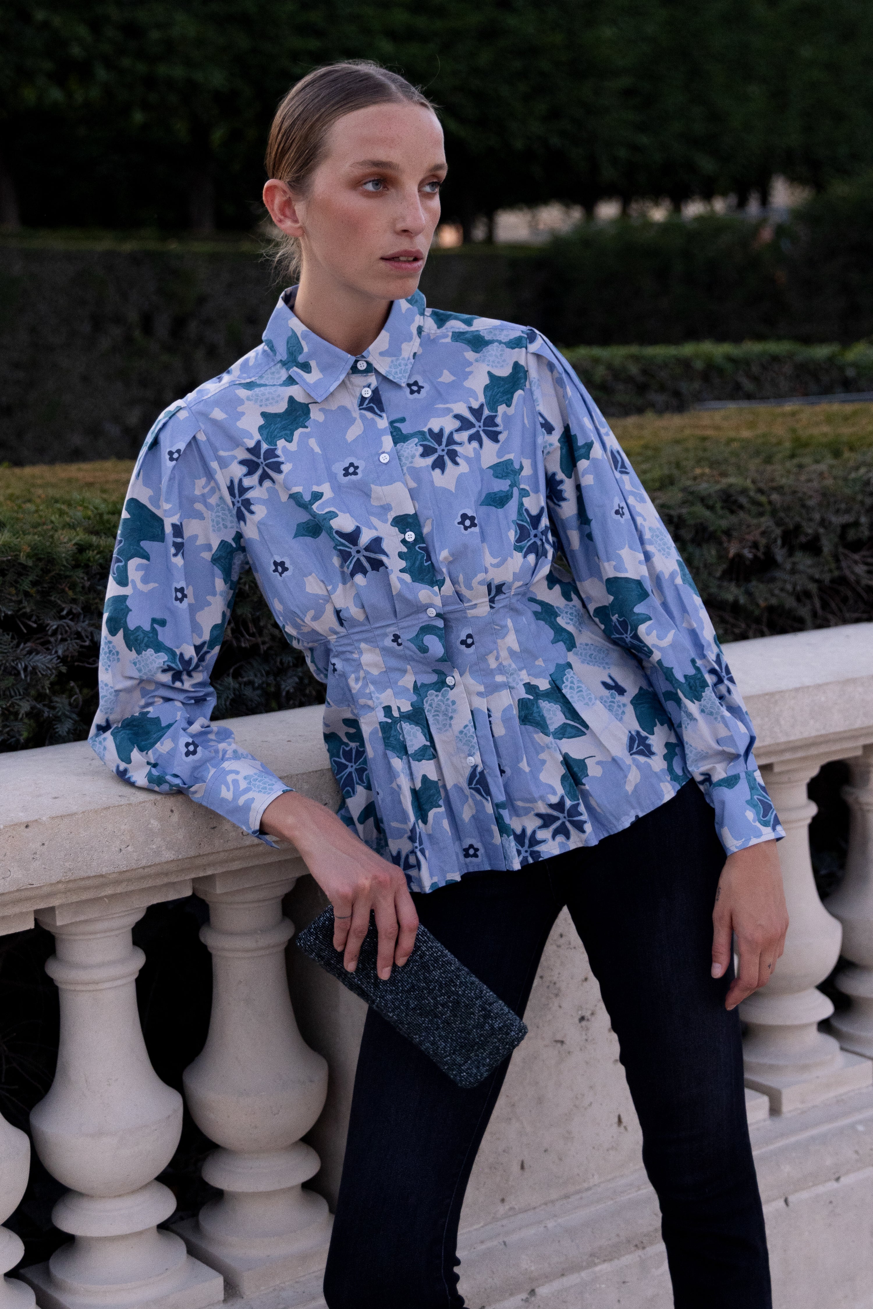Elizabeth Top- Suzani Blue