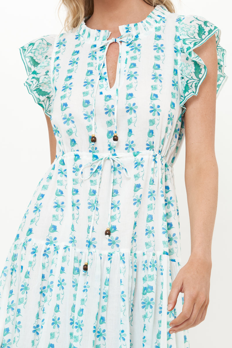 Cinched Flirty Midi- Boreggo Green