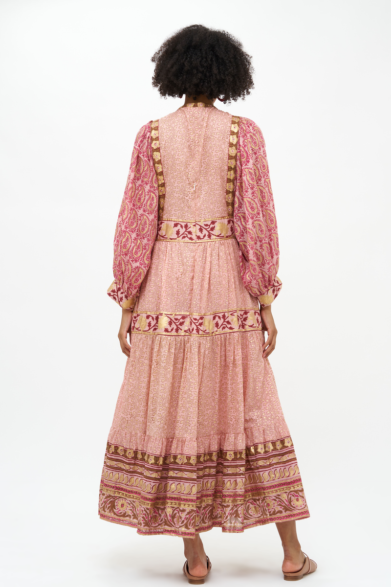 Tie Front Balloon Maxi- Buta Rose