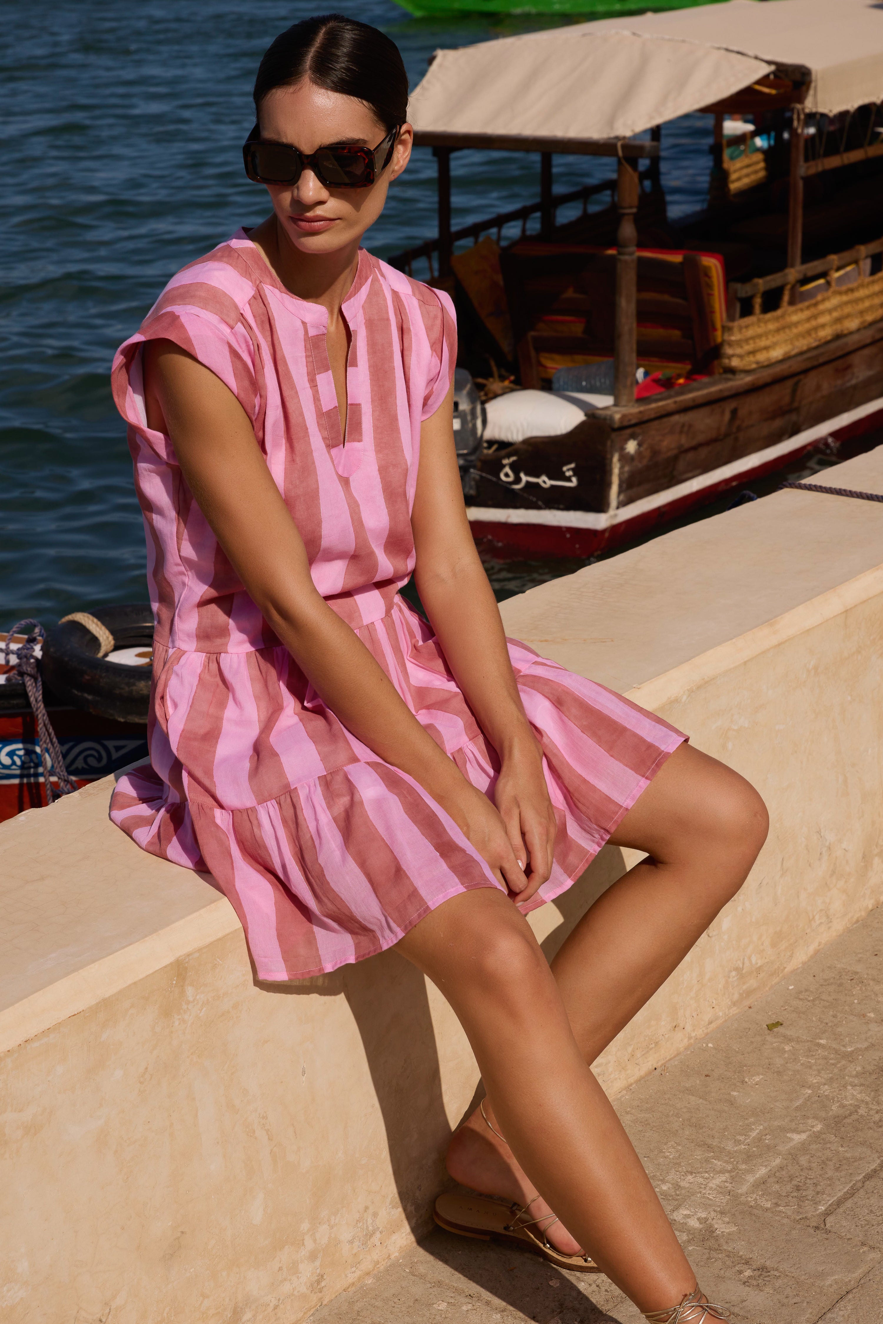 Roll Sleeve- Cabana Rhubarb