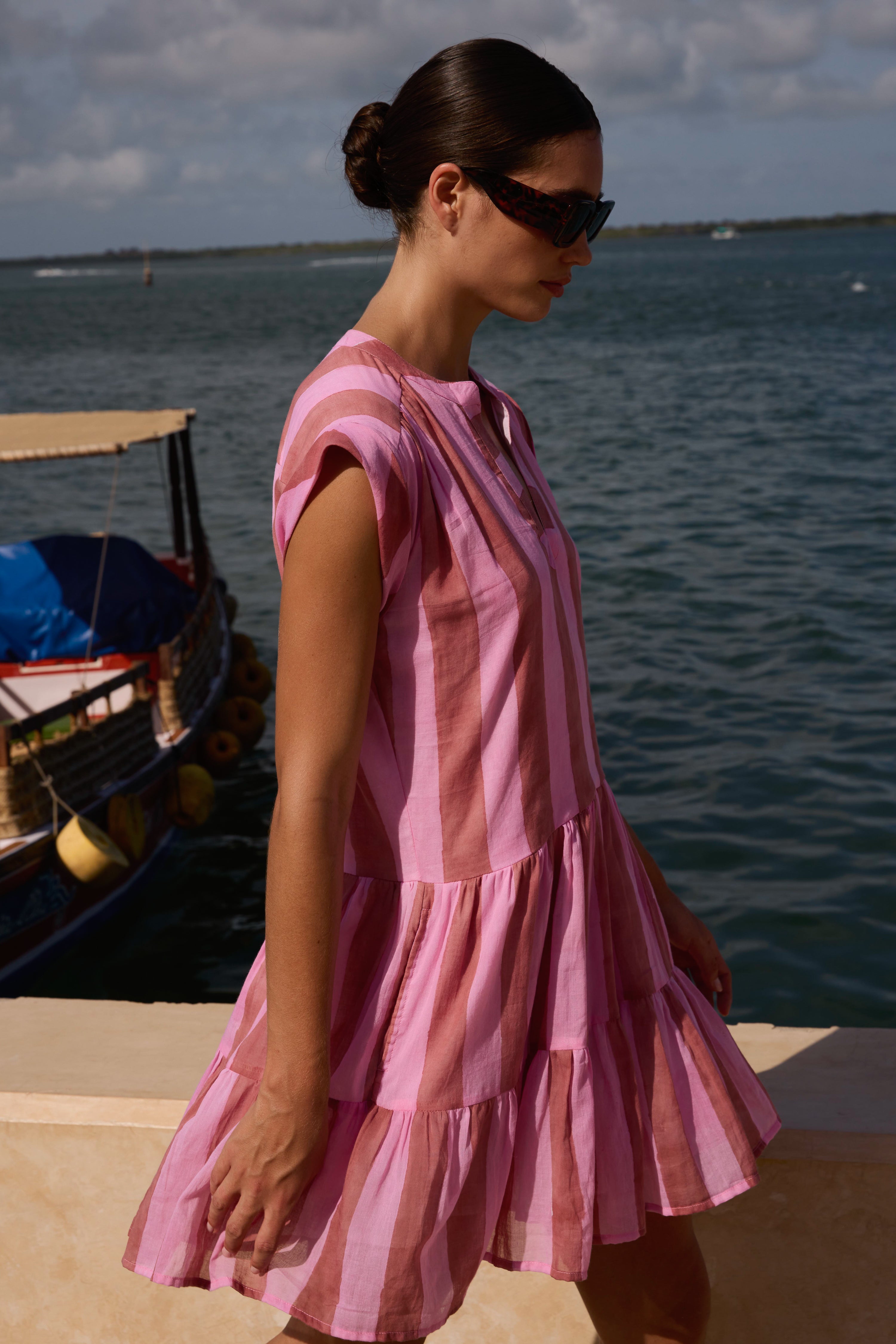 Roll Sleeve- Cabana Rhubarb