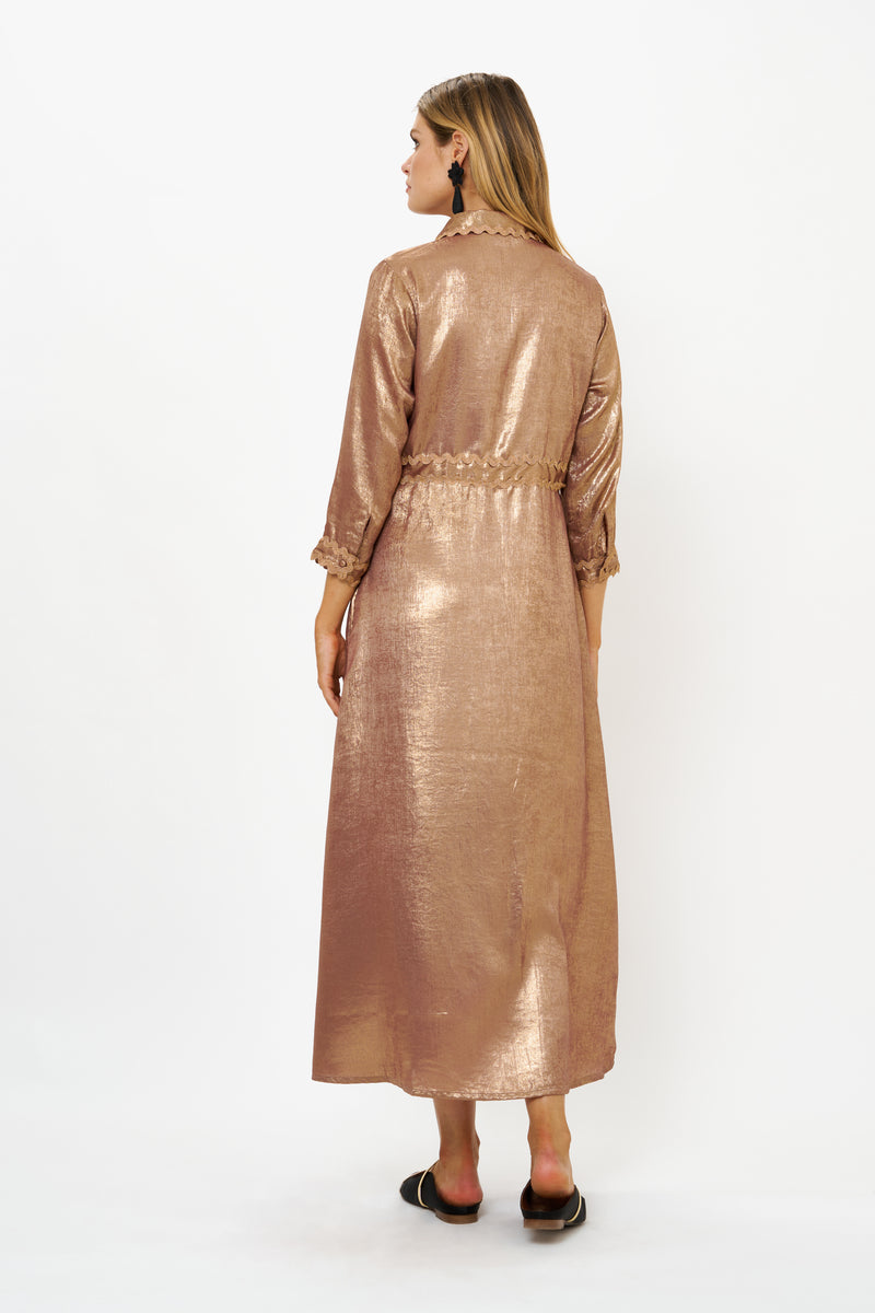 Shirt Dress Maxi- Cairo Gold