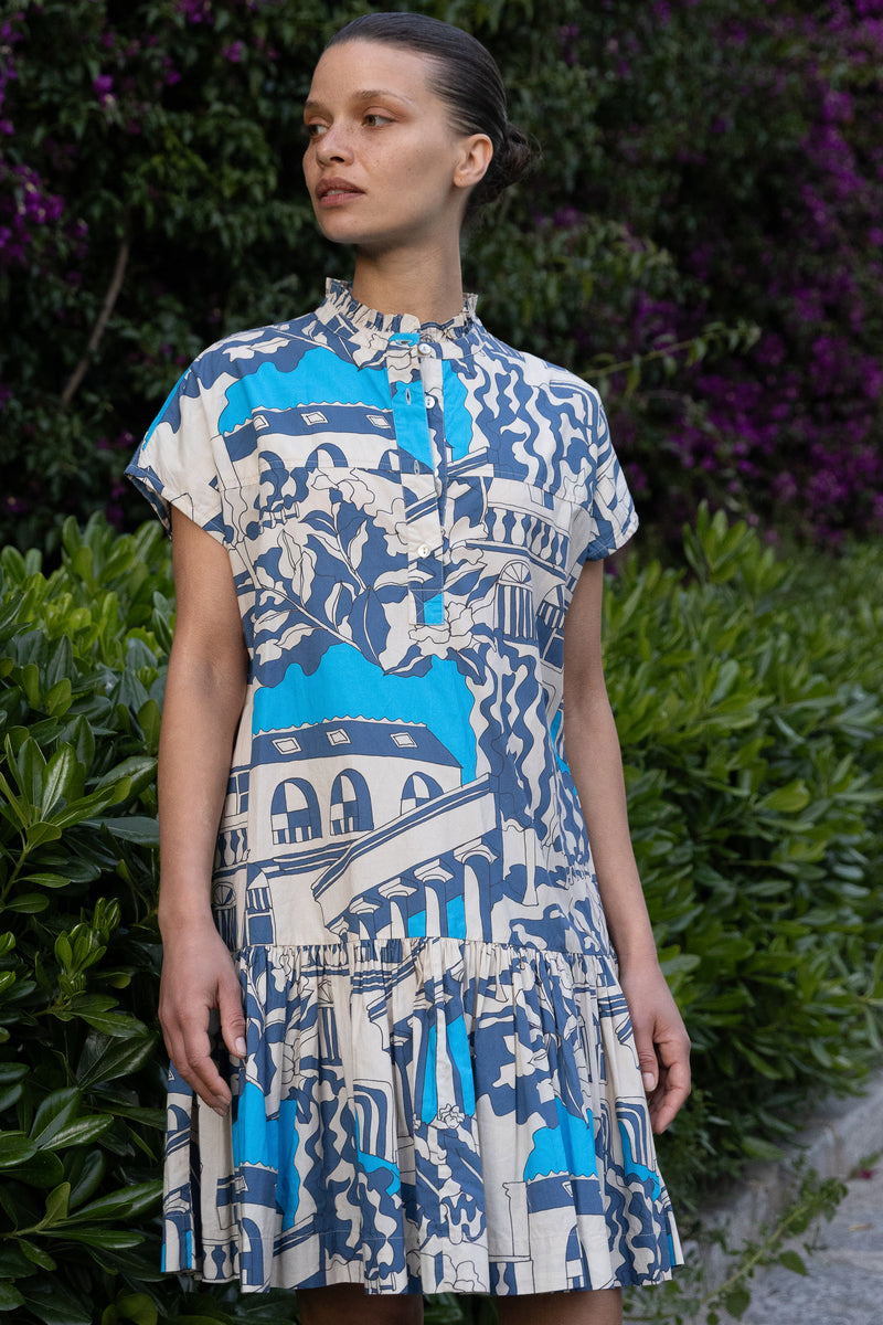 Cap Sleeve Mini- Roma Blue