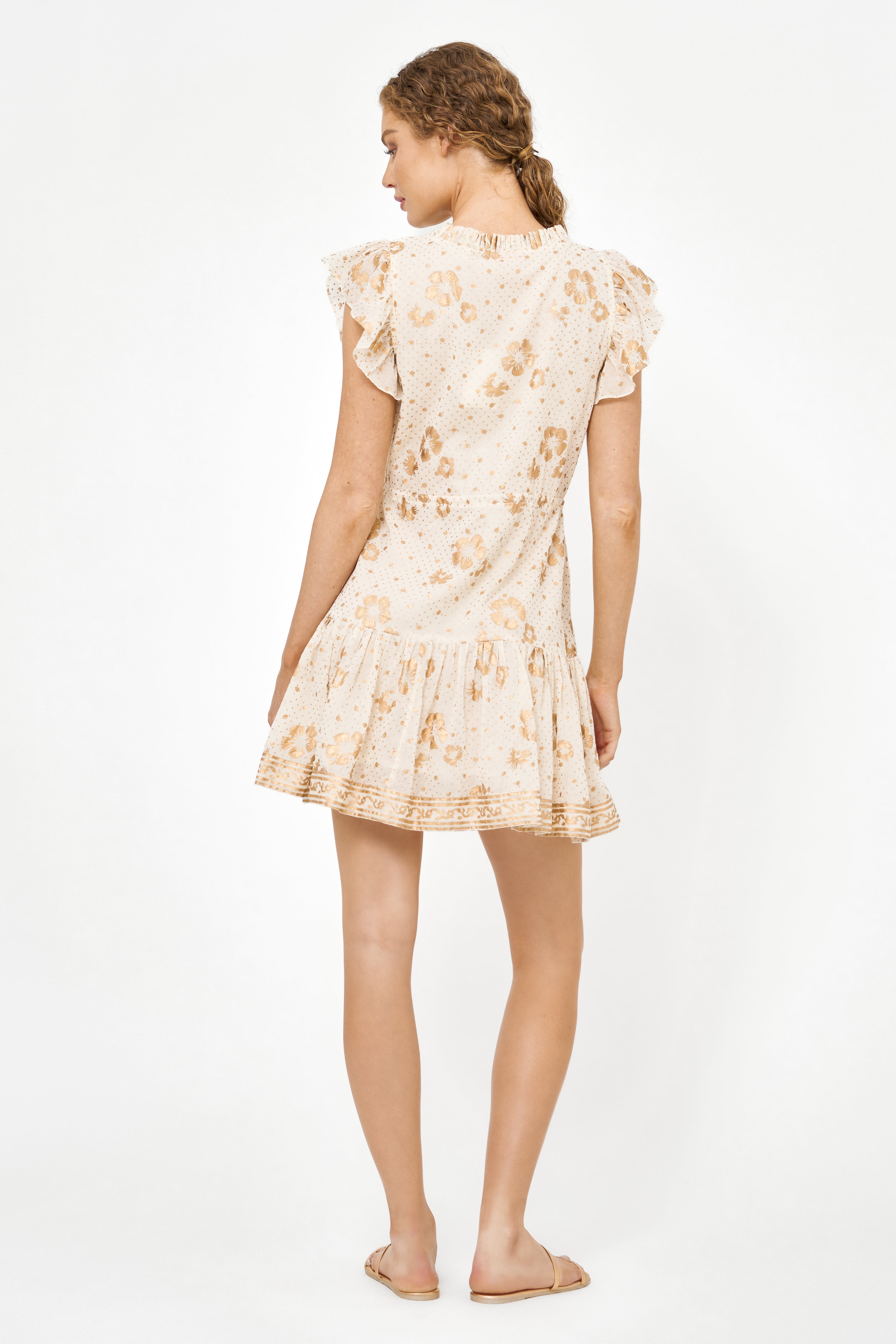 Cinched Flirty Short- Carlin Cream Gold