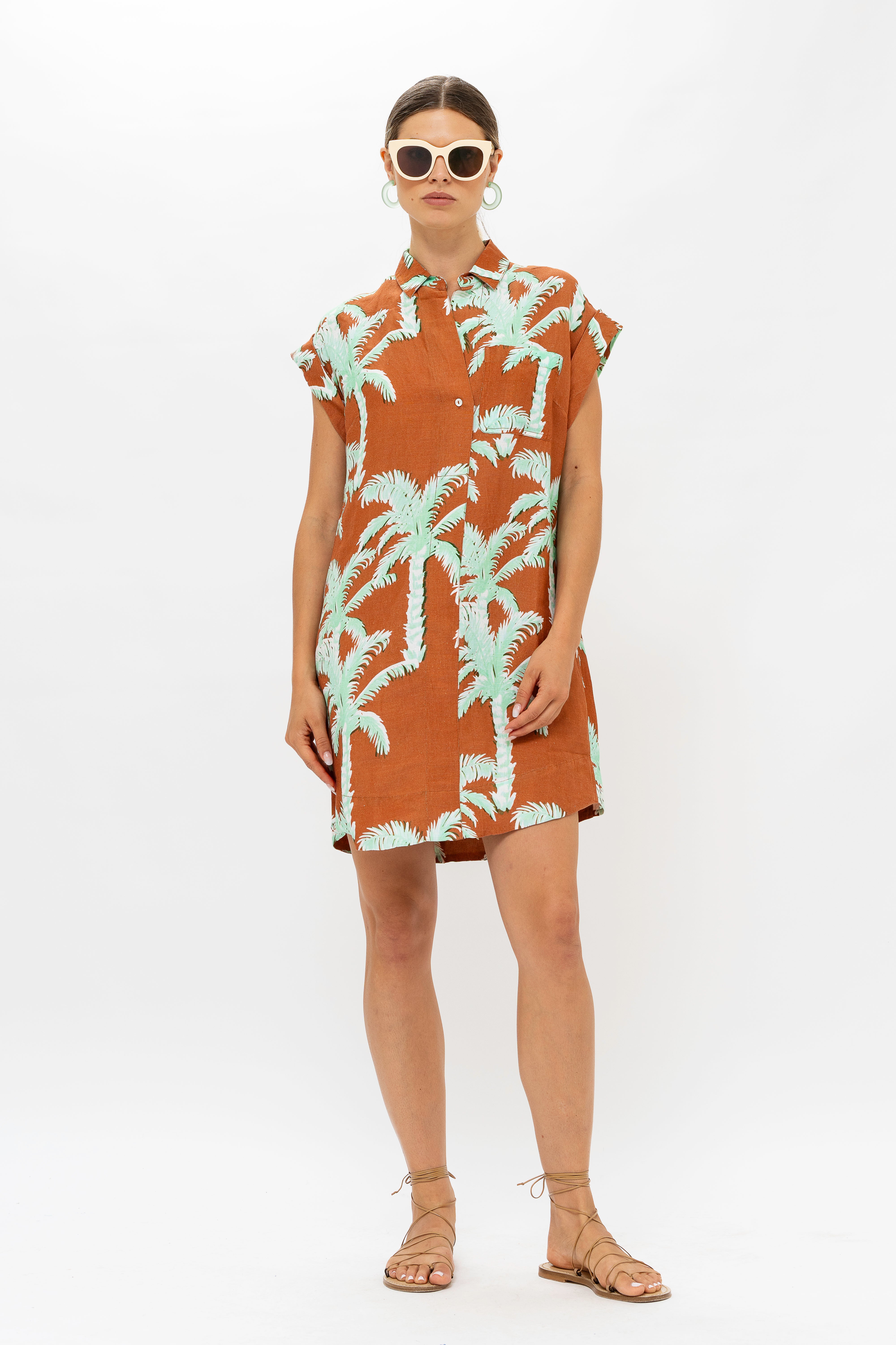 Shirt Dress Mini- Cartagena Brown