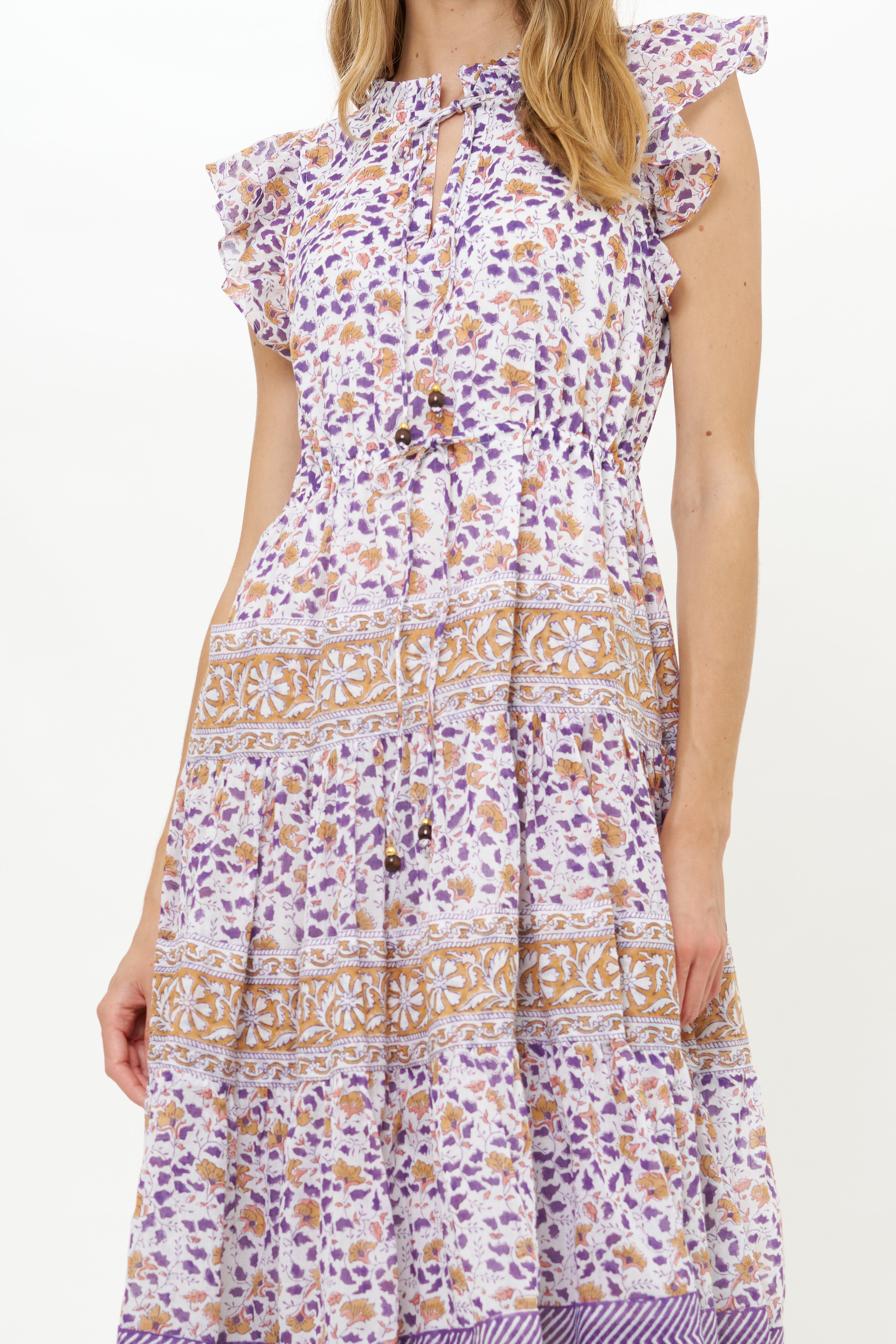 Cinched Flirty Midi- Cotswold Navy
