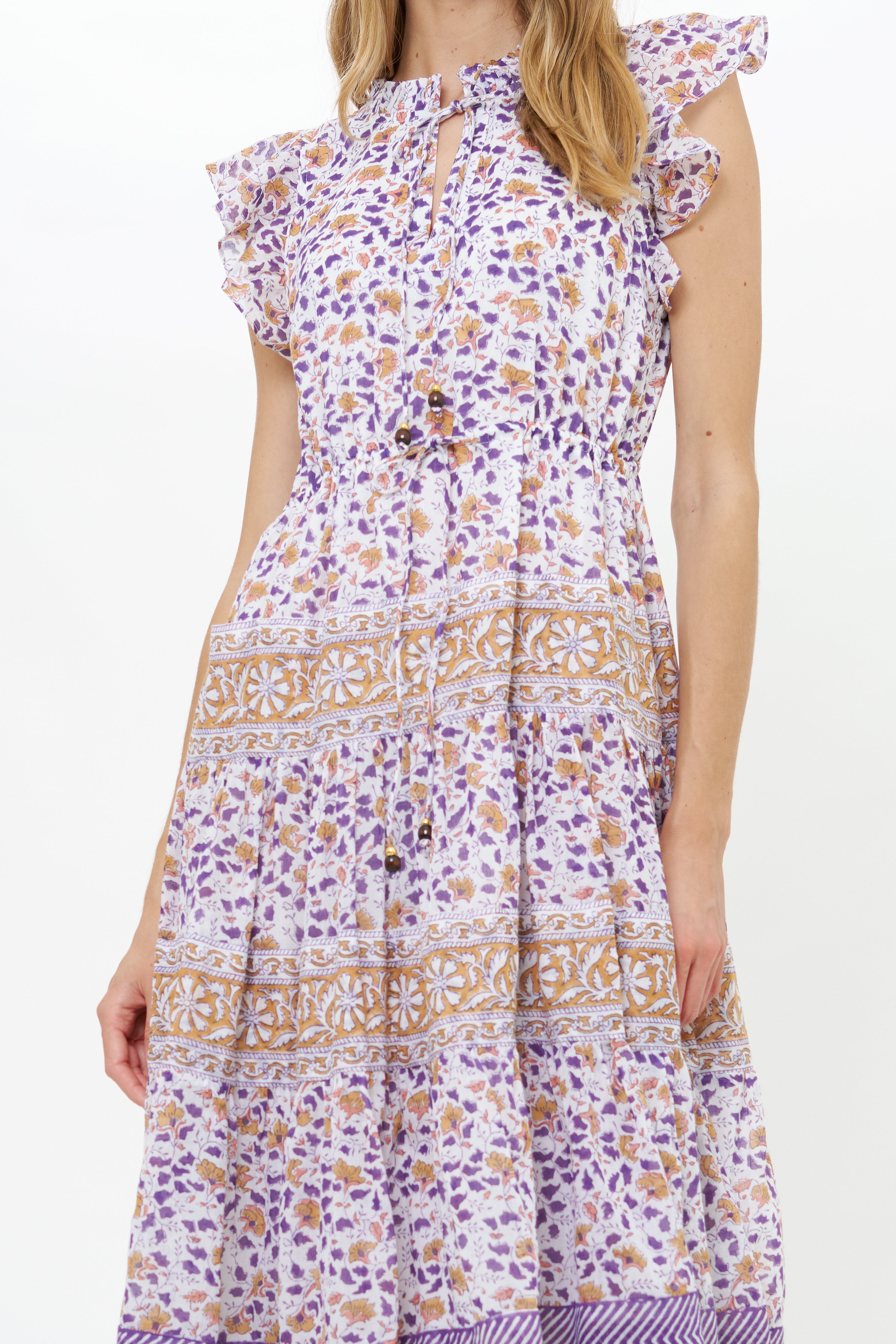 Cinched Flirty Midi- Cotswold Navy