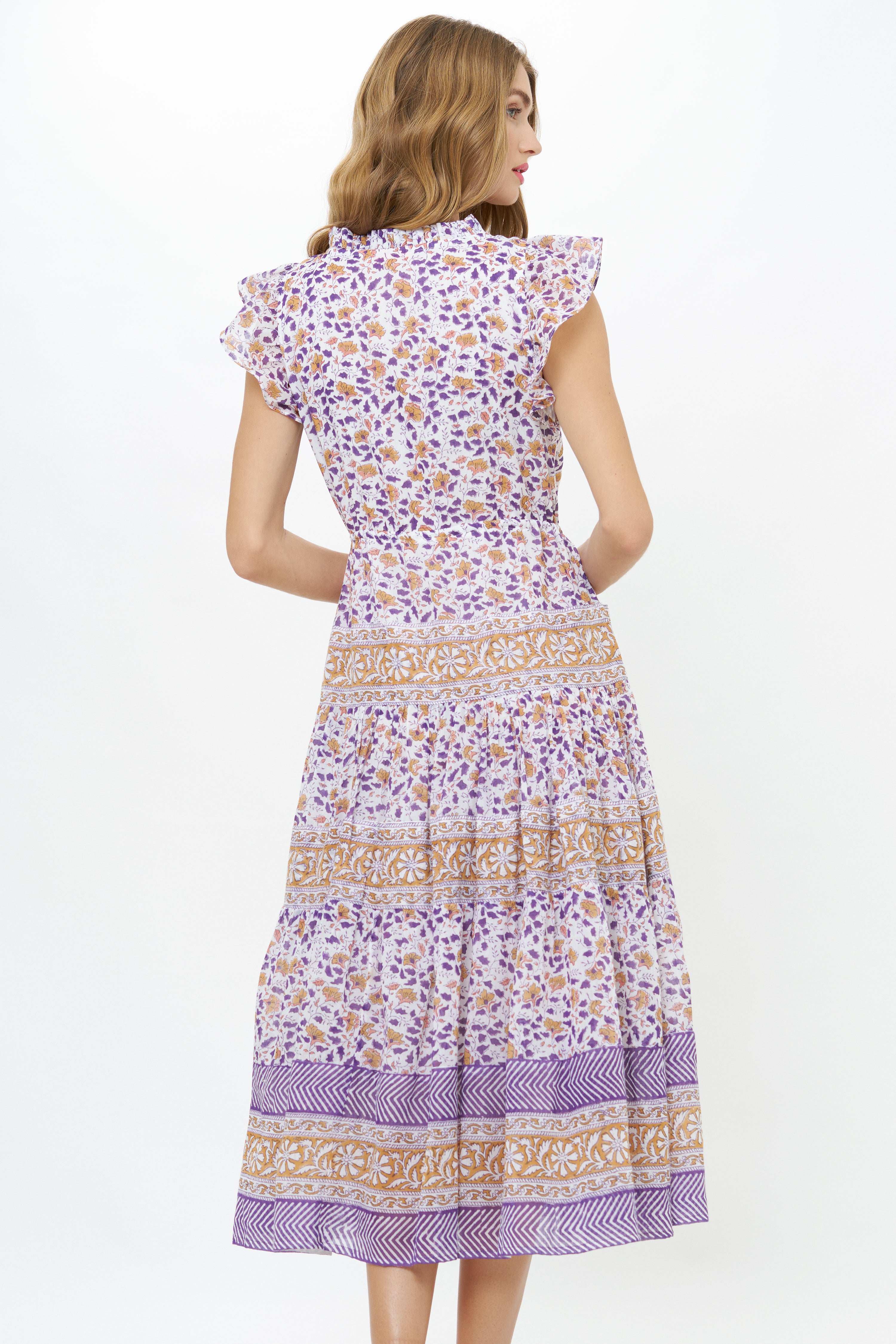 Cinched Flirty Midi- Cotswold Navy