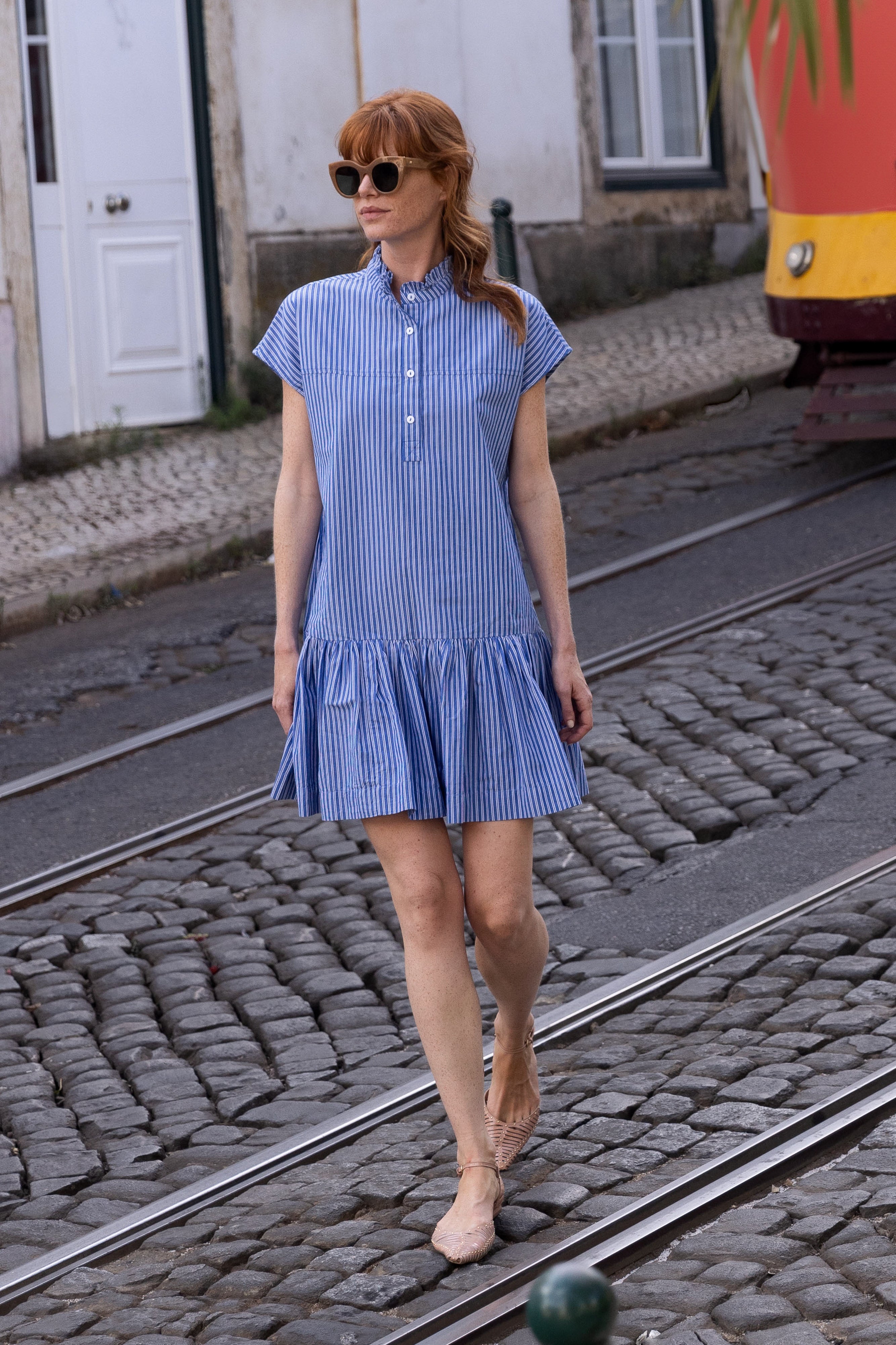 Cap Sleeve Mini- Devon Blue