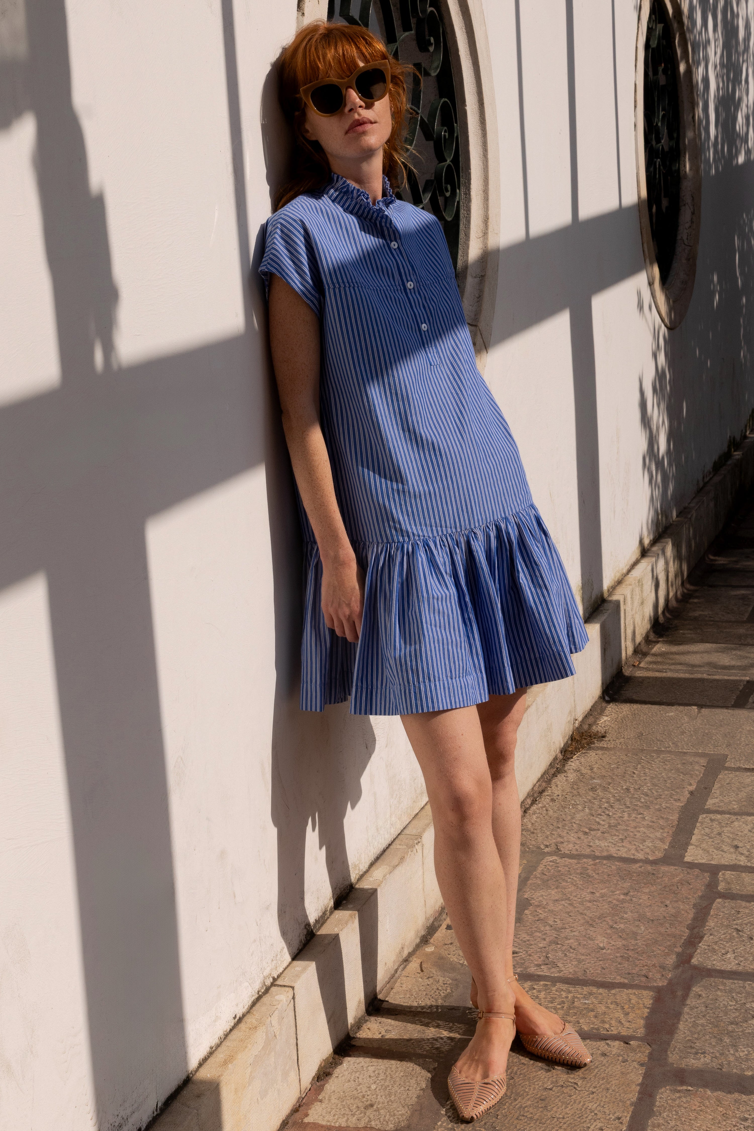 Cap Sleeve Mini- Devon Blue