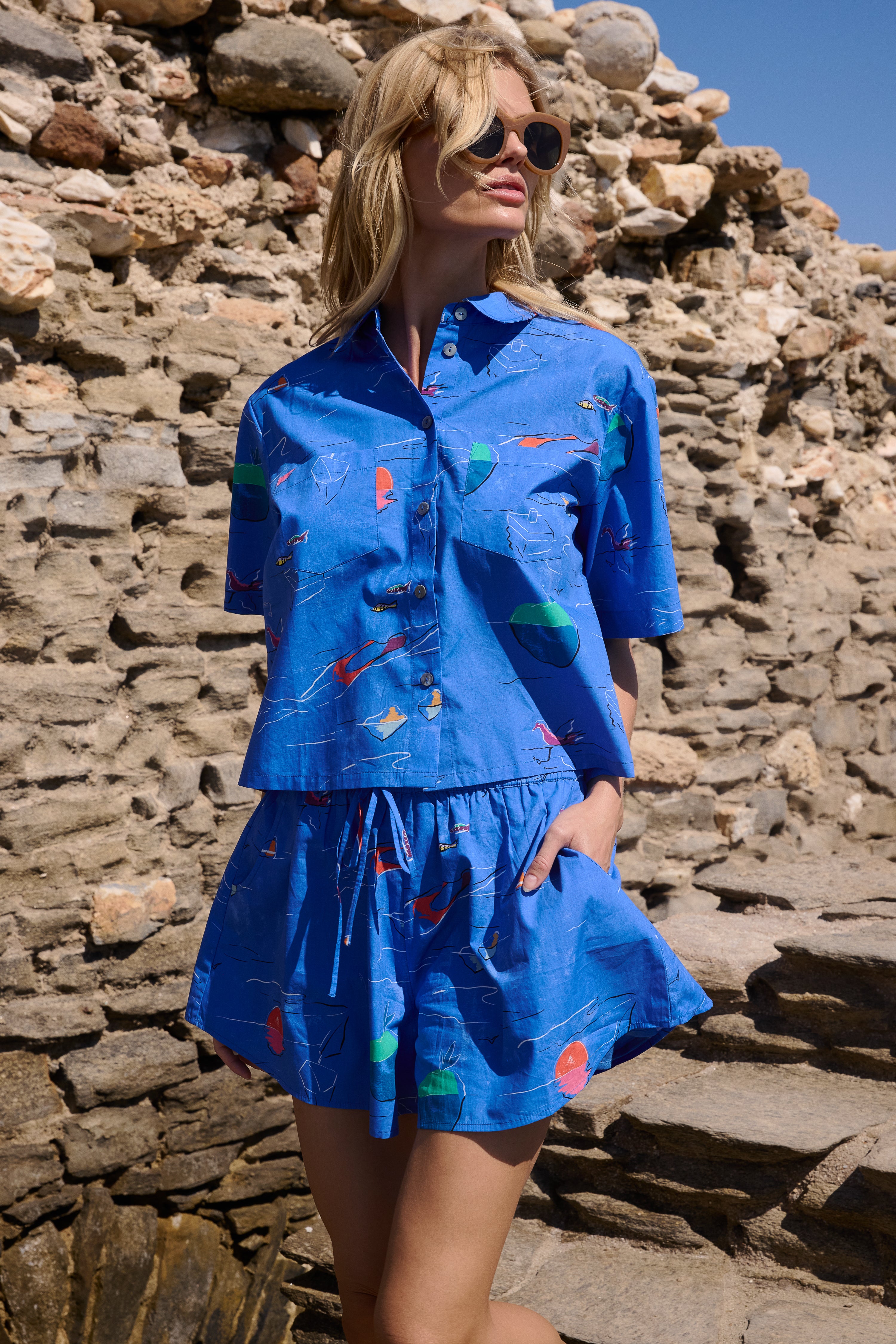 Parker Top- Dip Blue