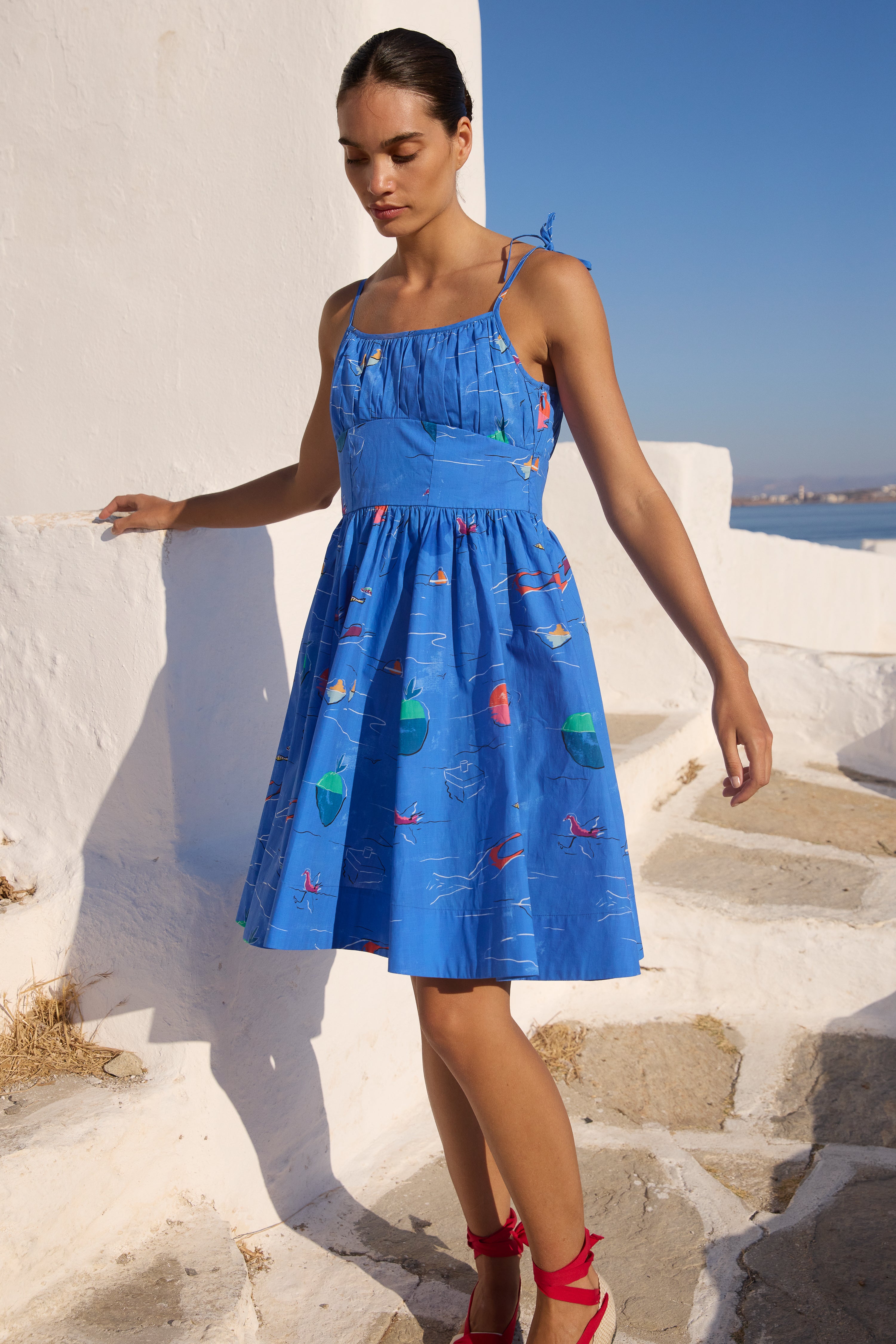 Scarlett Mini Dress- Dip Blue