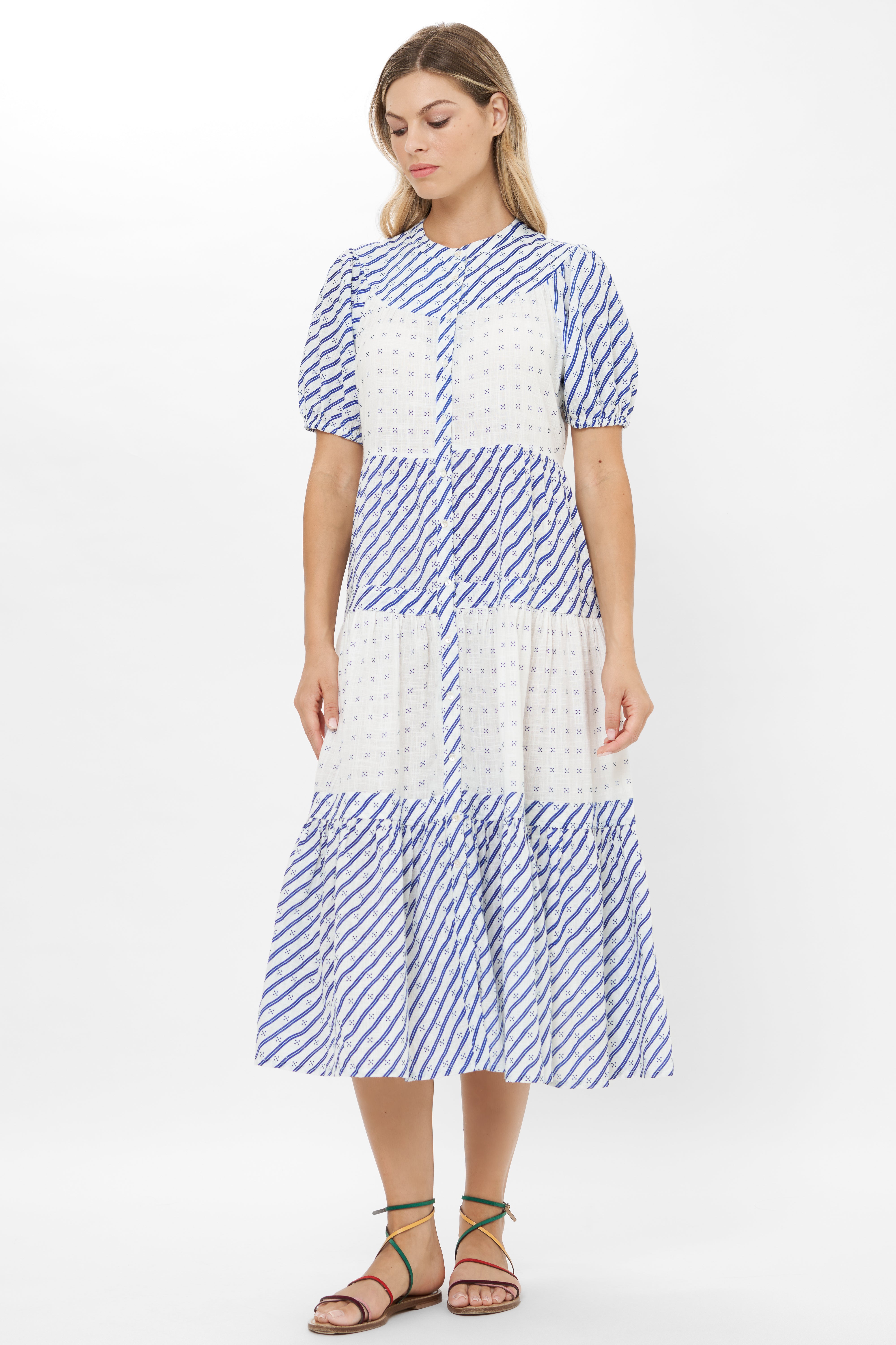 Scoop Tiered Midi- Dipsy Navy