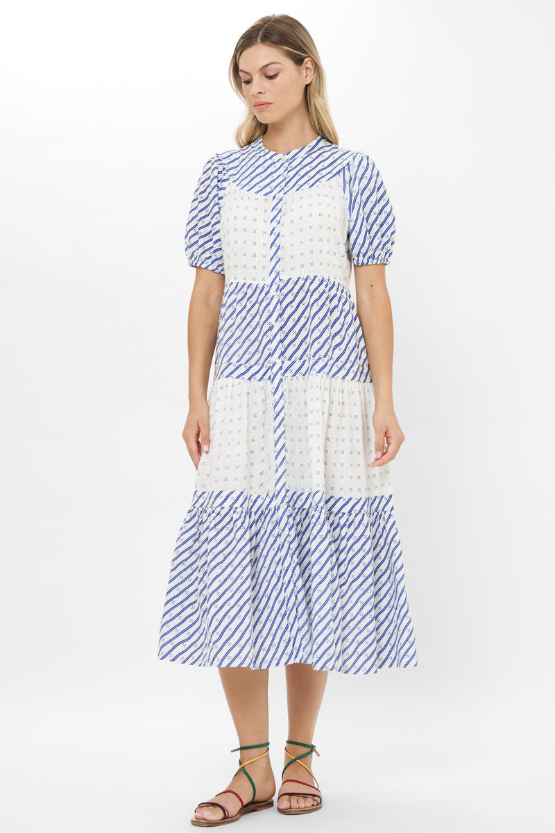 Scoop Tiered Midi- Dipsy Navy