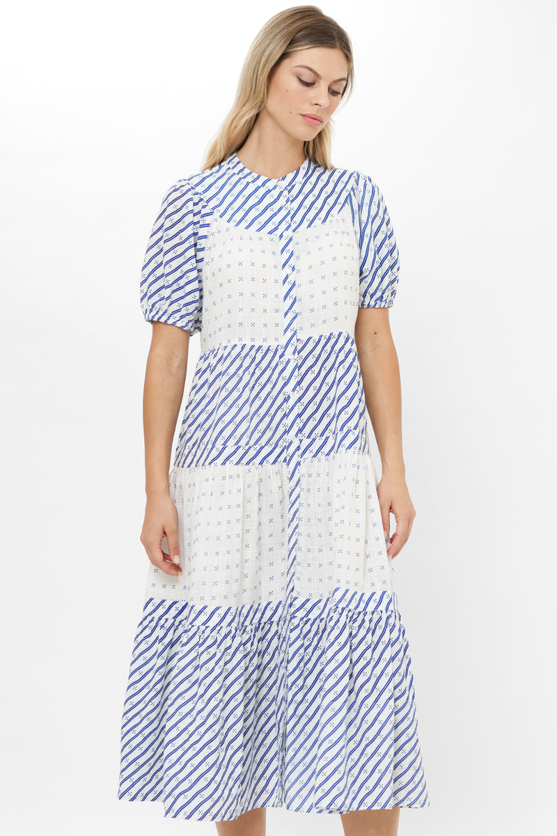 Scoop Tiered Midi- Dipsy Navy
