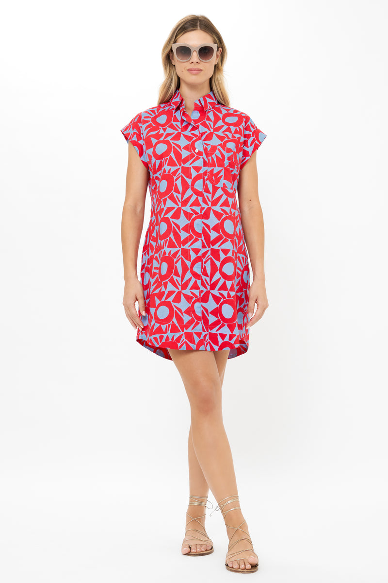Shirt Dress Mini- Eclipse Red
