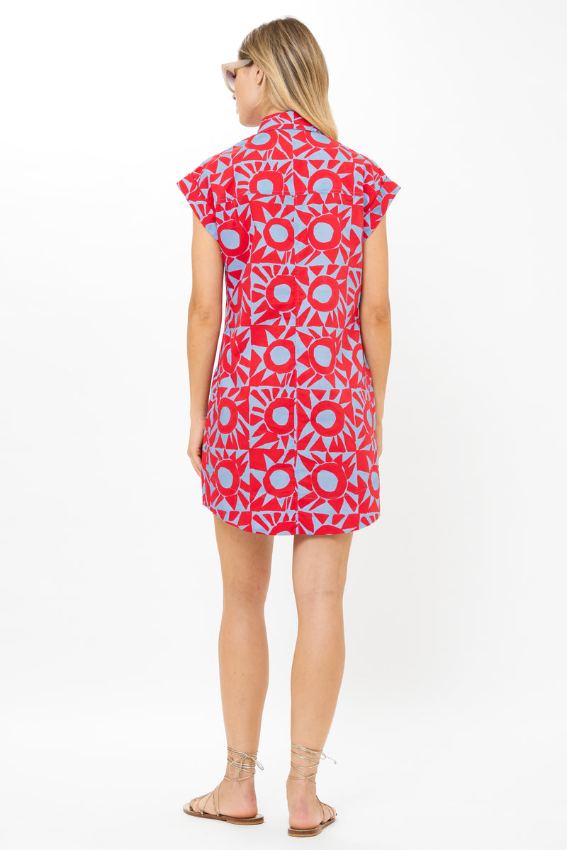 Shirt Dress Mini- Eclipse Red