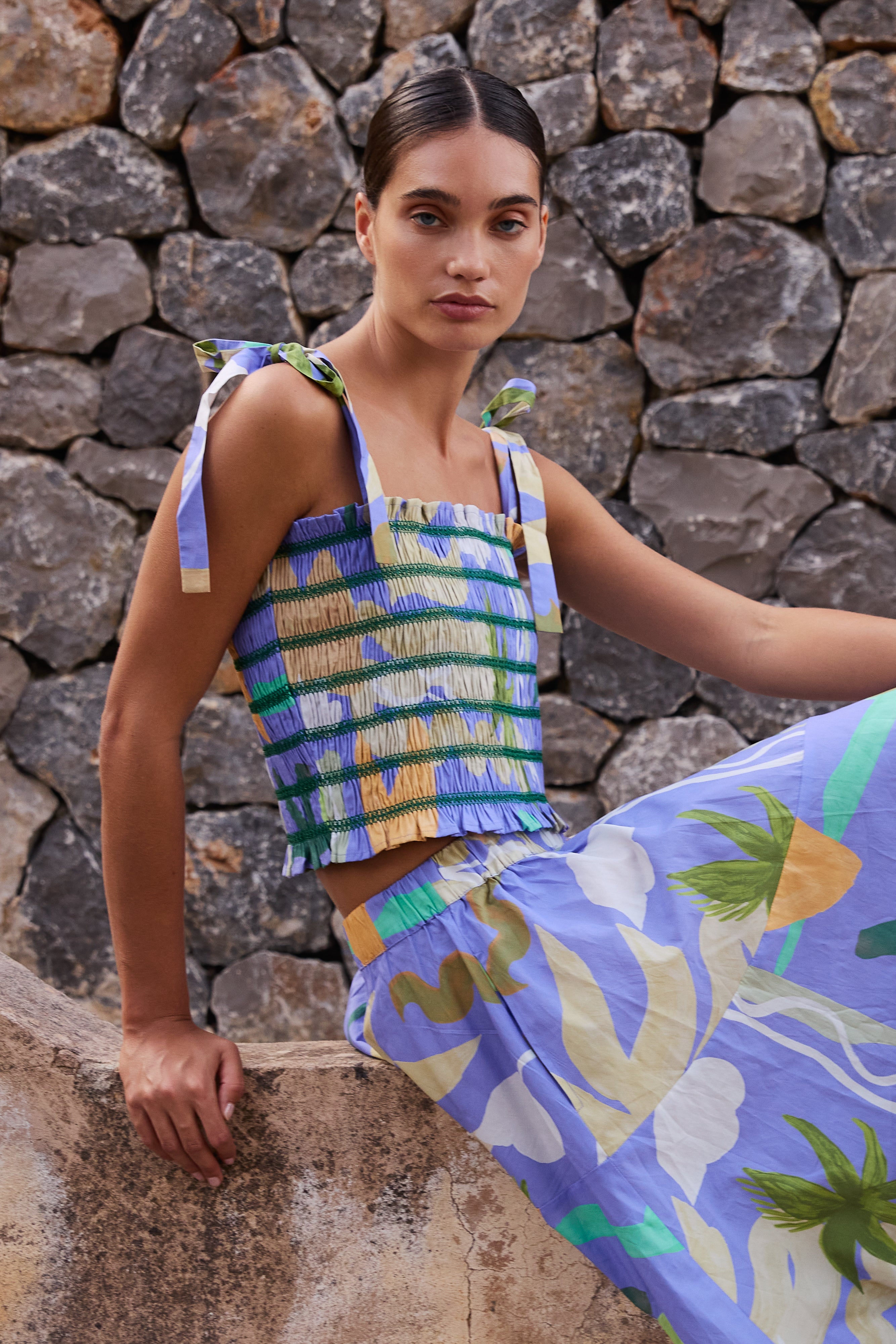 Ella Top- Paradiso Blue