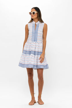 Yoke Dress- Ellis Blue