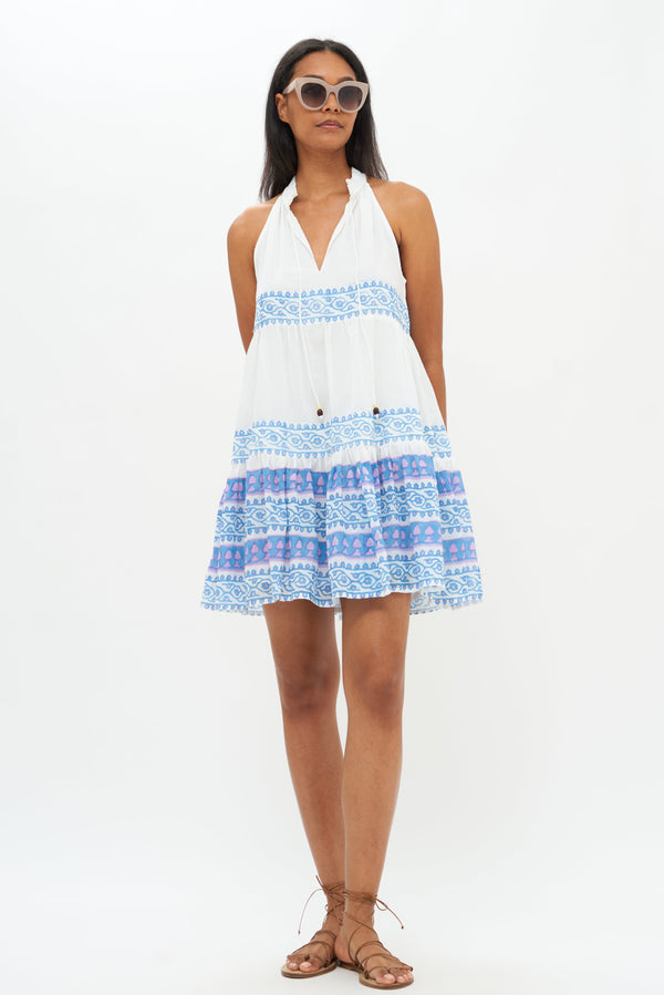 Sleeveless Tiered Short- Grotto Blue
