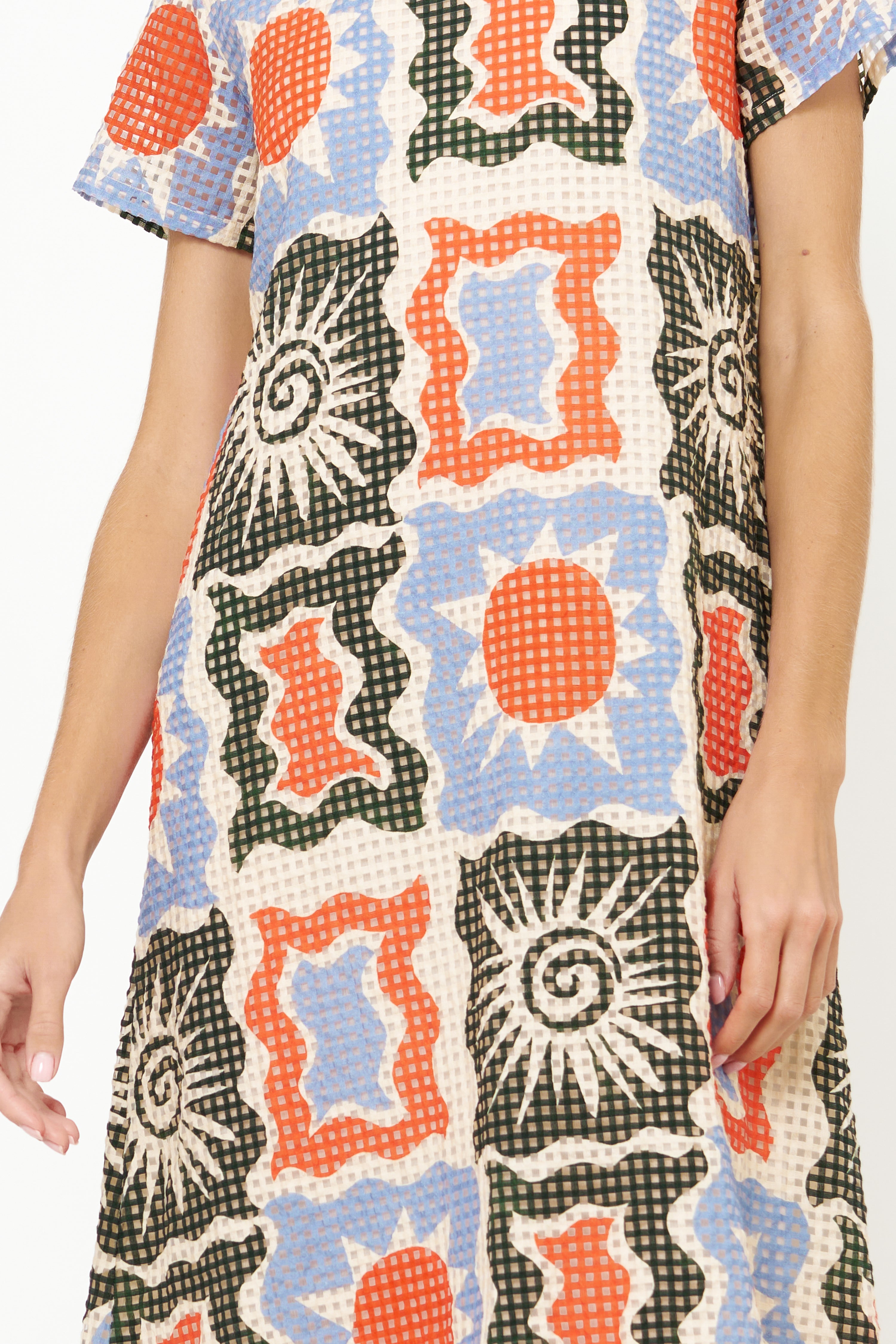 Short Sleeve Shift Maxi- Helios Blue