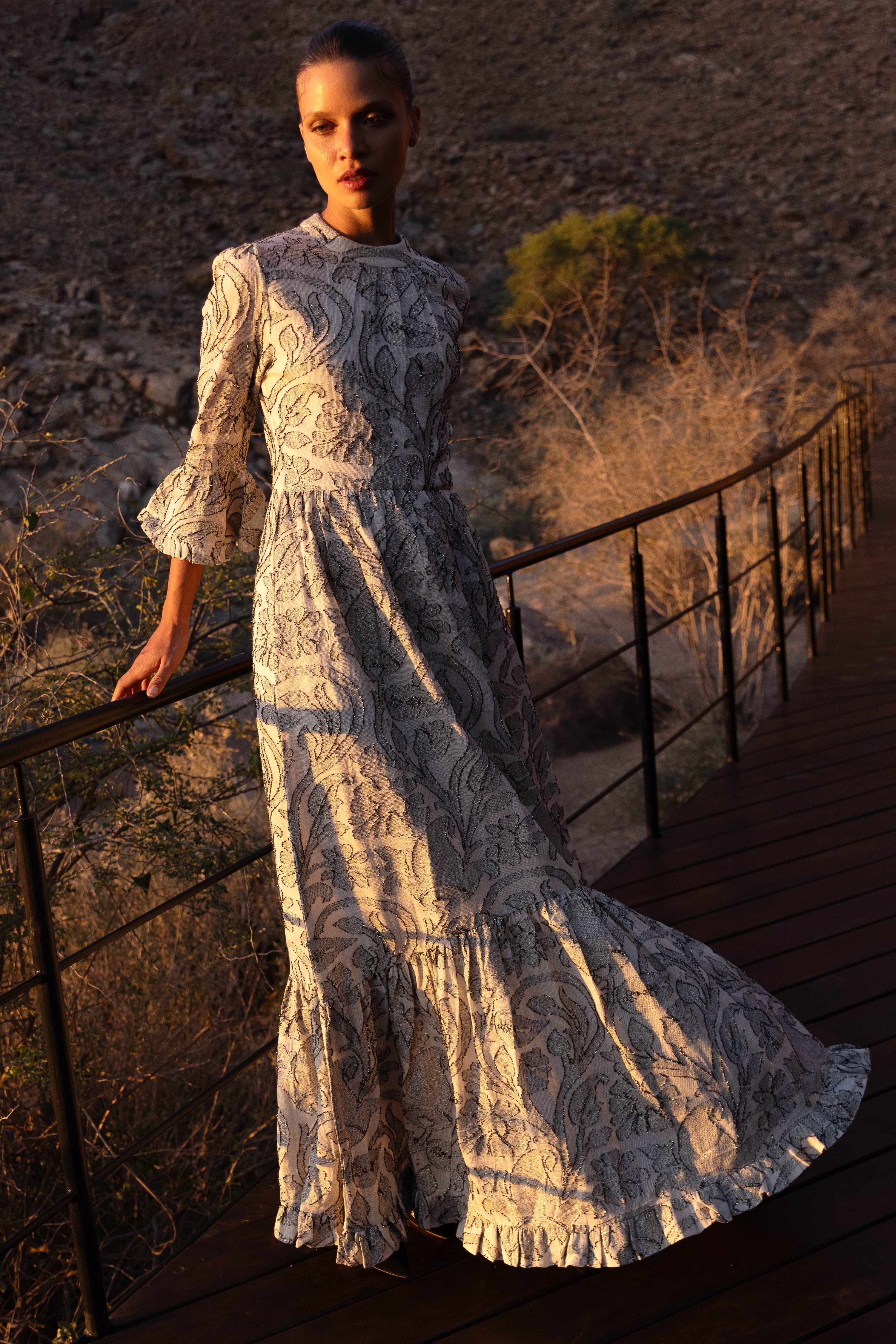 High Neck Bell Maxi- Herod Cream