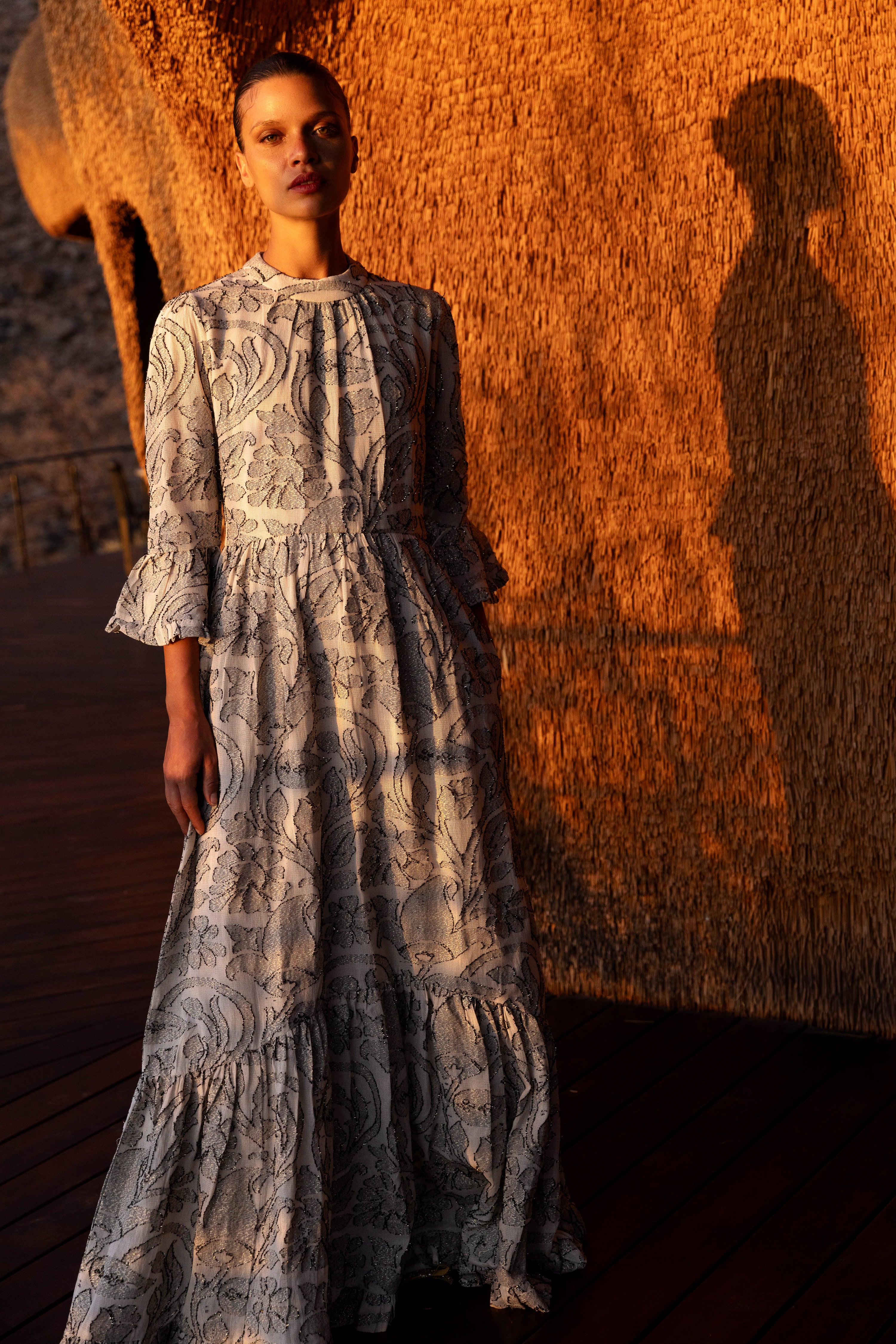 High Neck Bell Maxi- Herod Cream