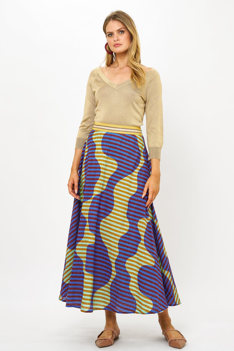 Swing Skirt- Haring Blue