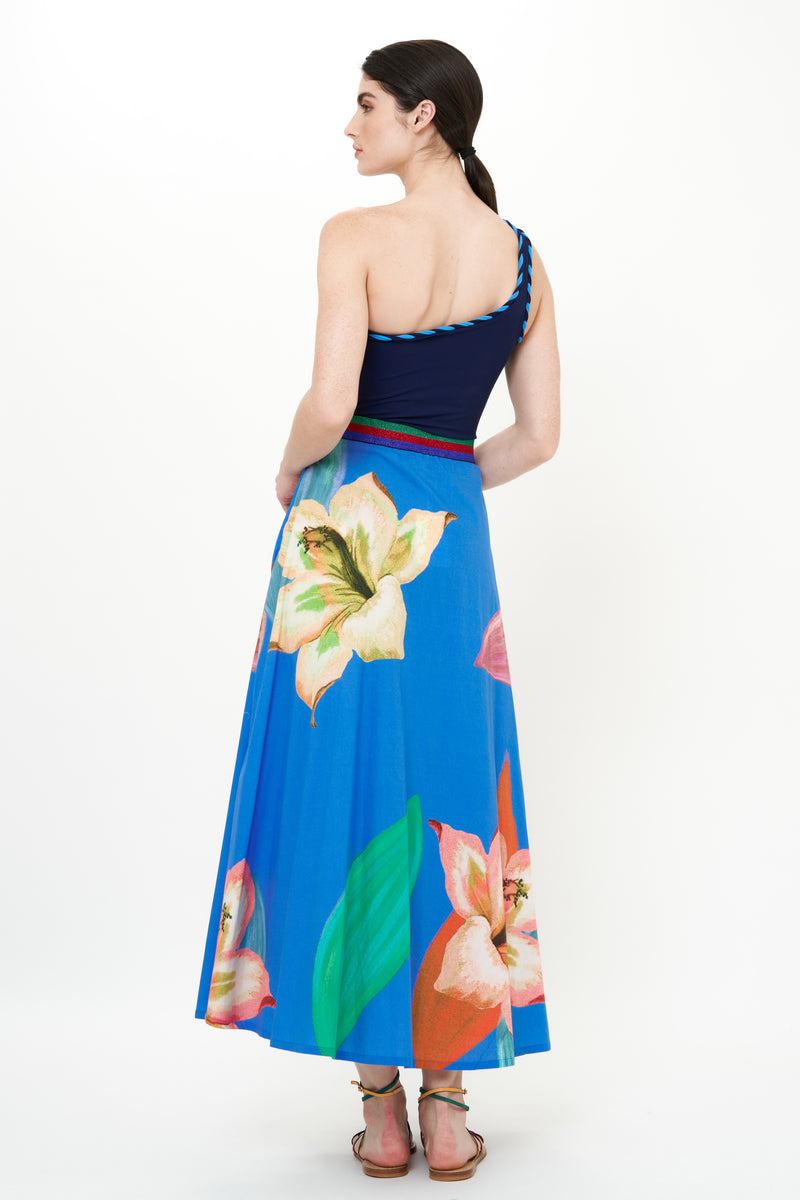 Swing Skirt- Hibiscus Blue