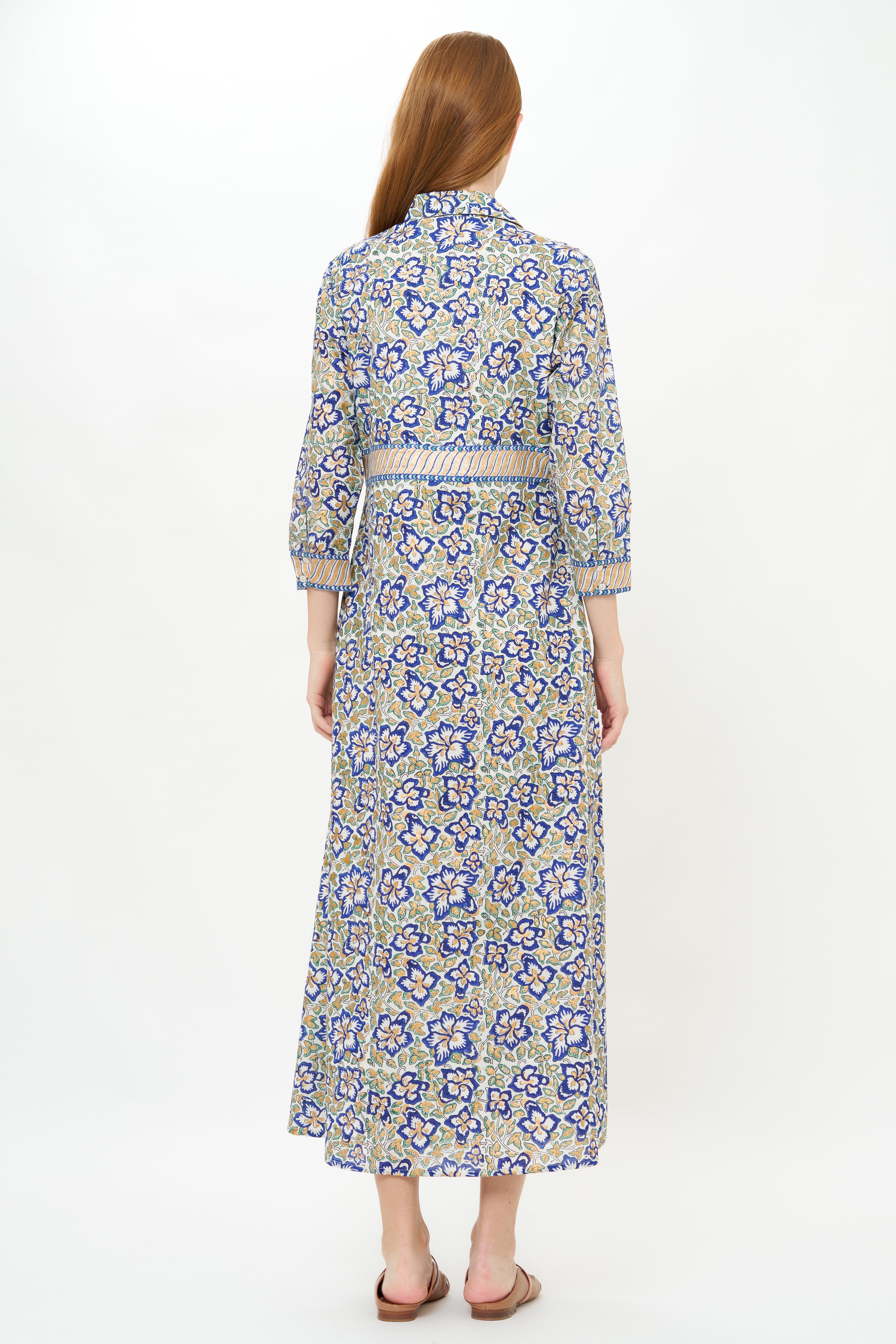Shirt Dress Maxi- Ivy Cobalt