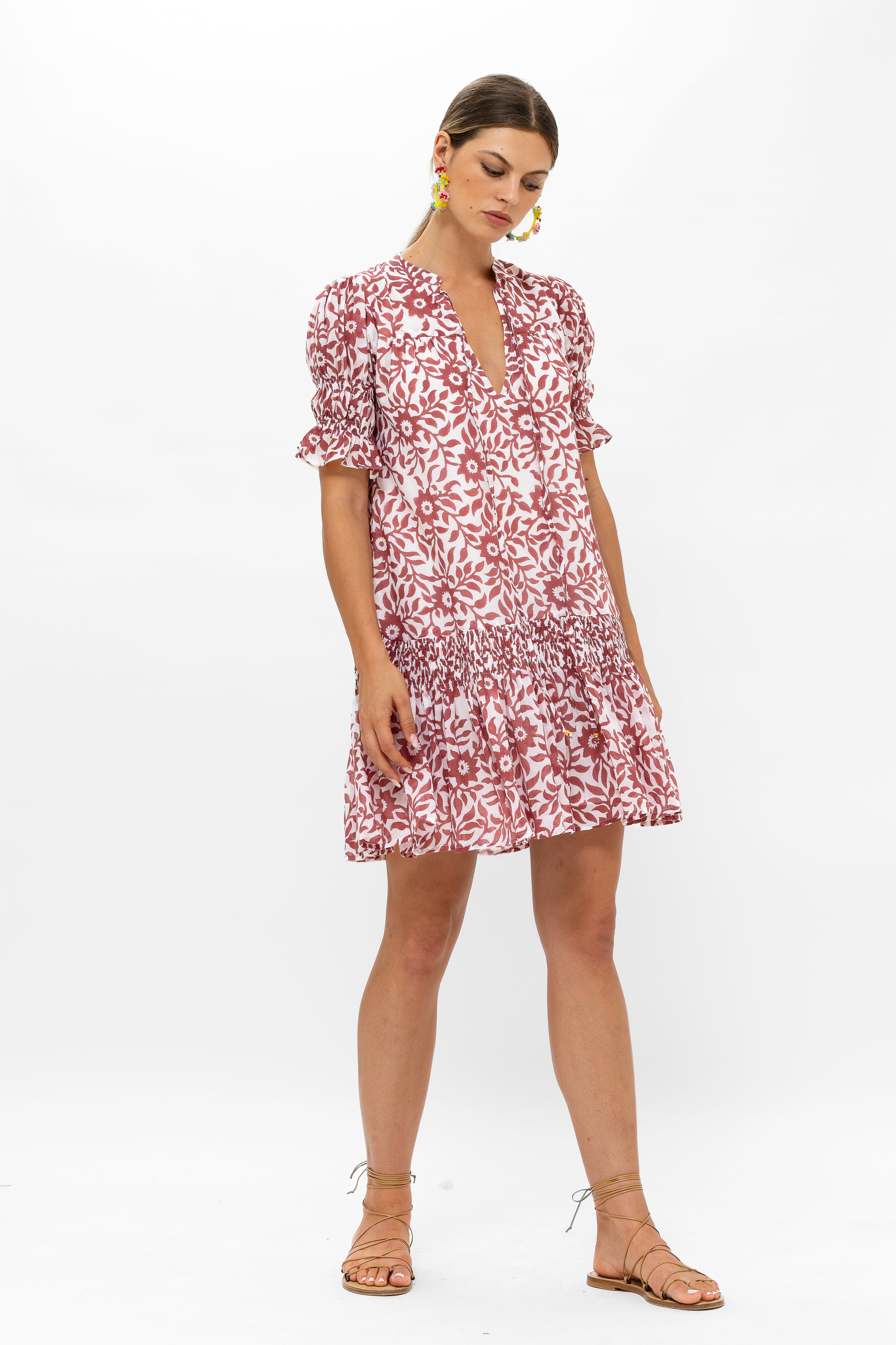 Smocked Drop Mini- Jakarta Brown