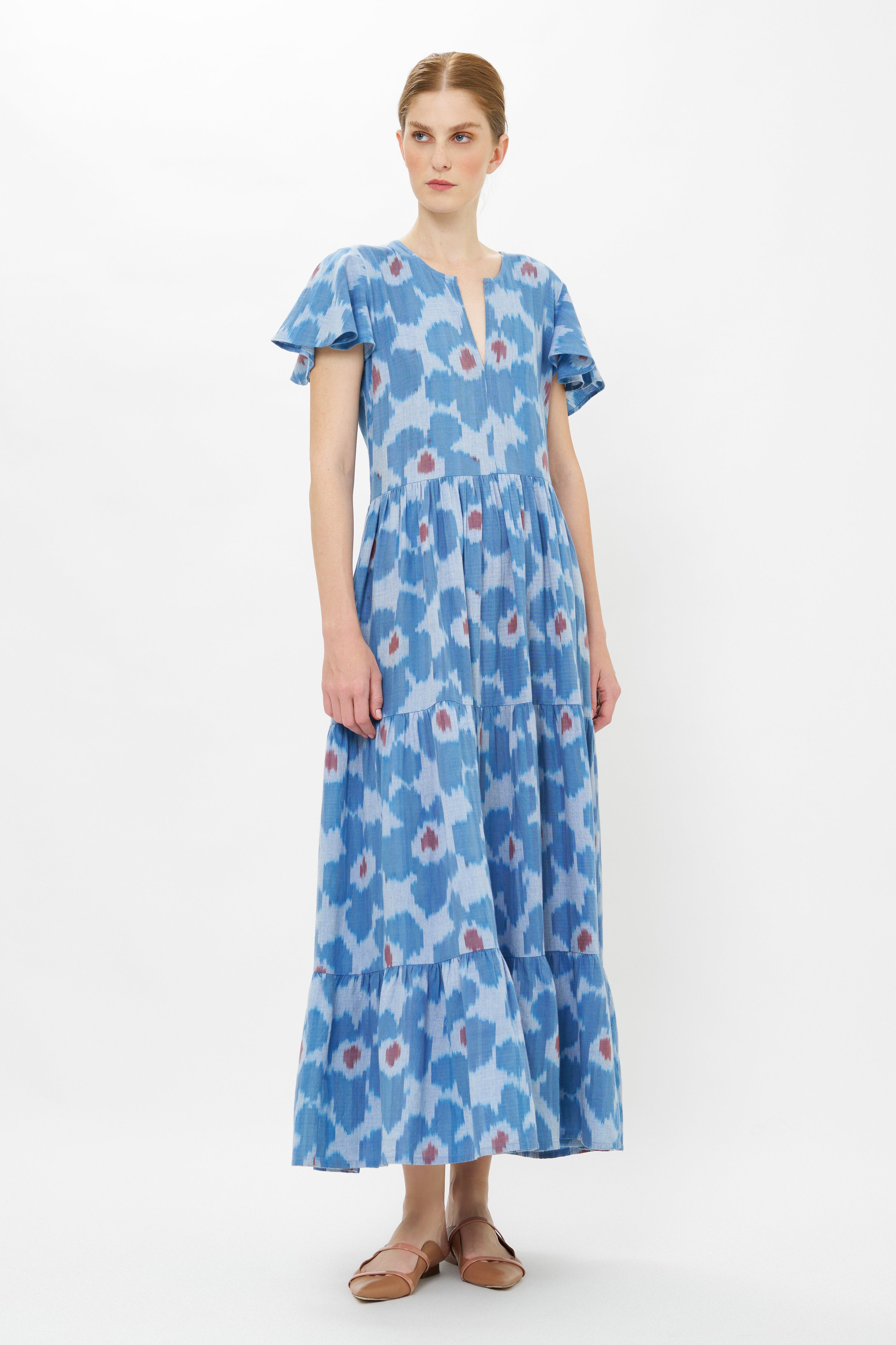V-Neck Maxi- Jinja Blue