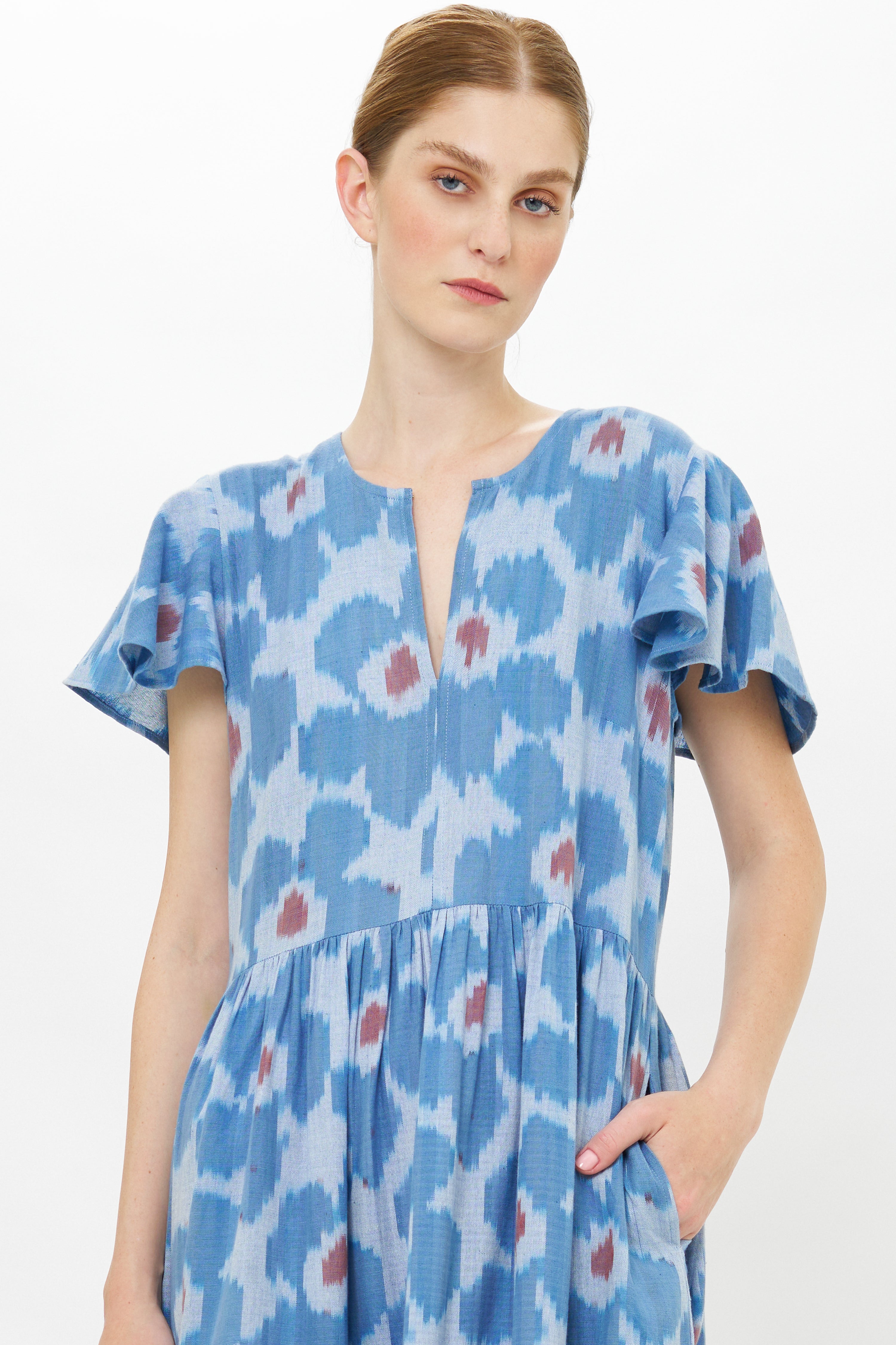 V-Neck Maxi- Jinja Blue