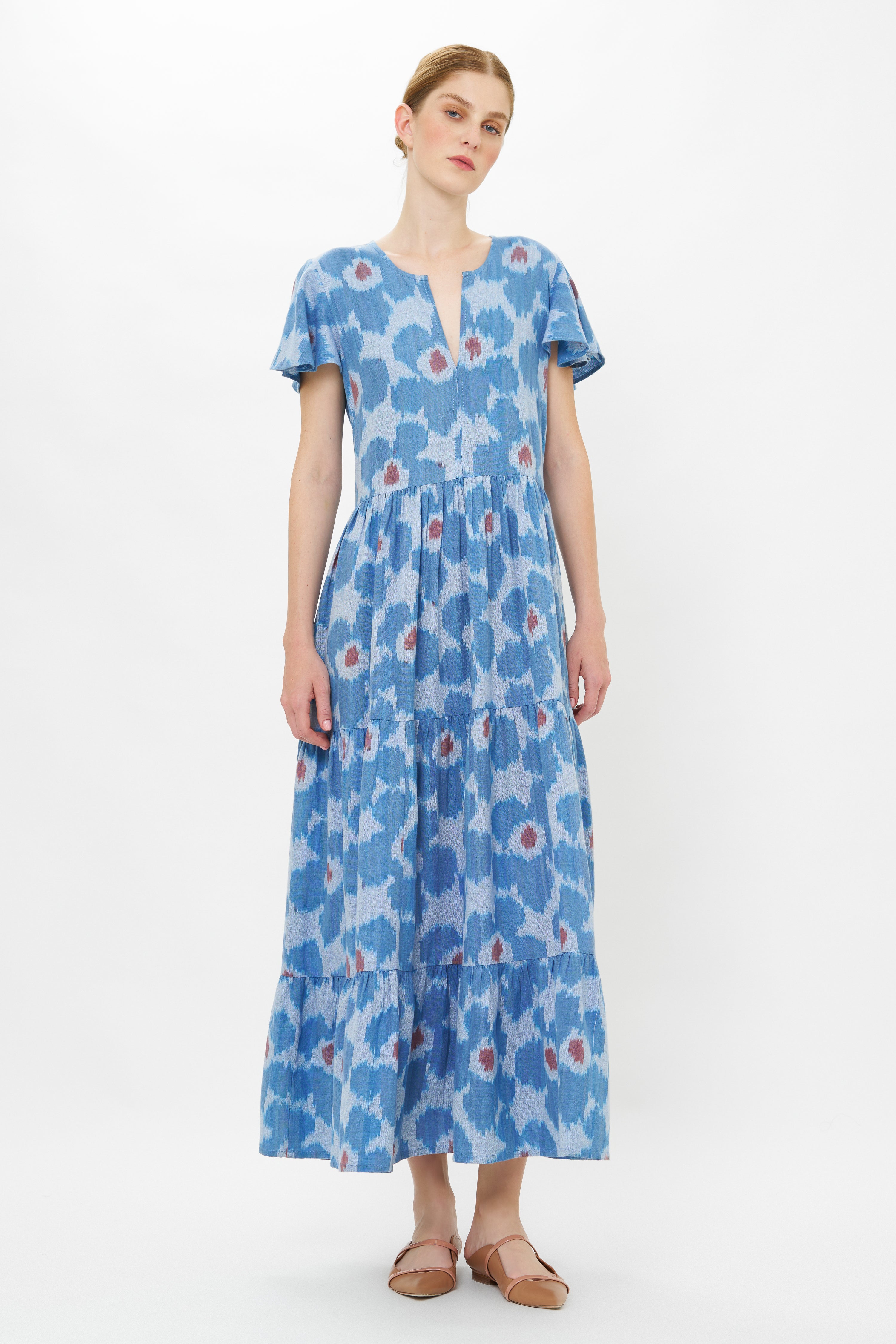 V-Neck Maxi- Jinja Blue