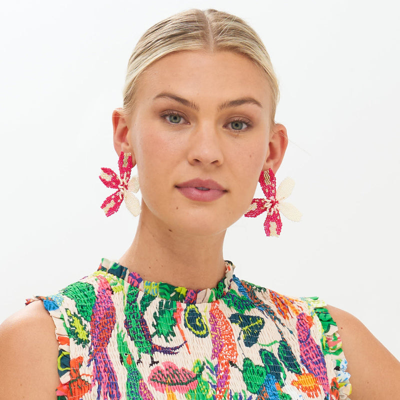 Kauai Earrings- Hot Pink