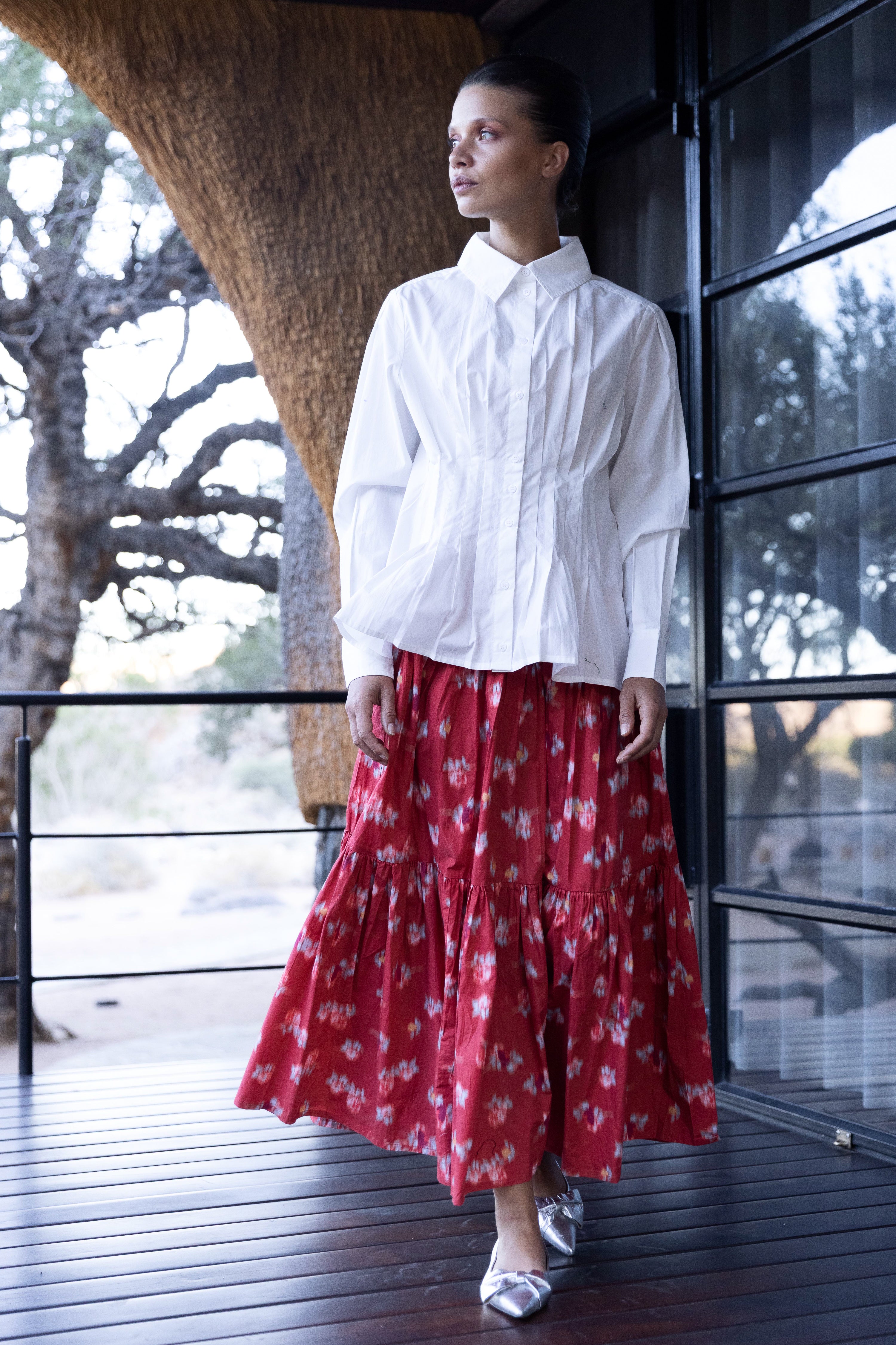 Tiered Maxi Skirt- Lebombo Rust