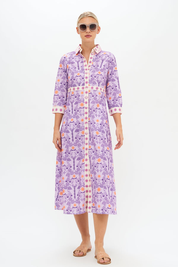 Shirt Dress Maxi- Lovebird Lavender