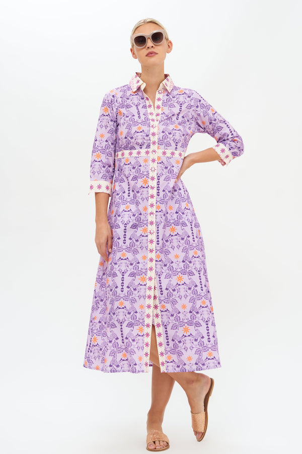 Shirt Dress Maxi- Lovebird Lavender