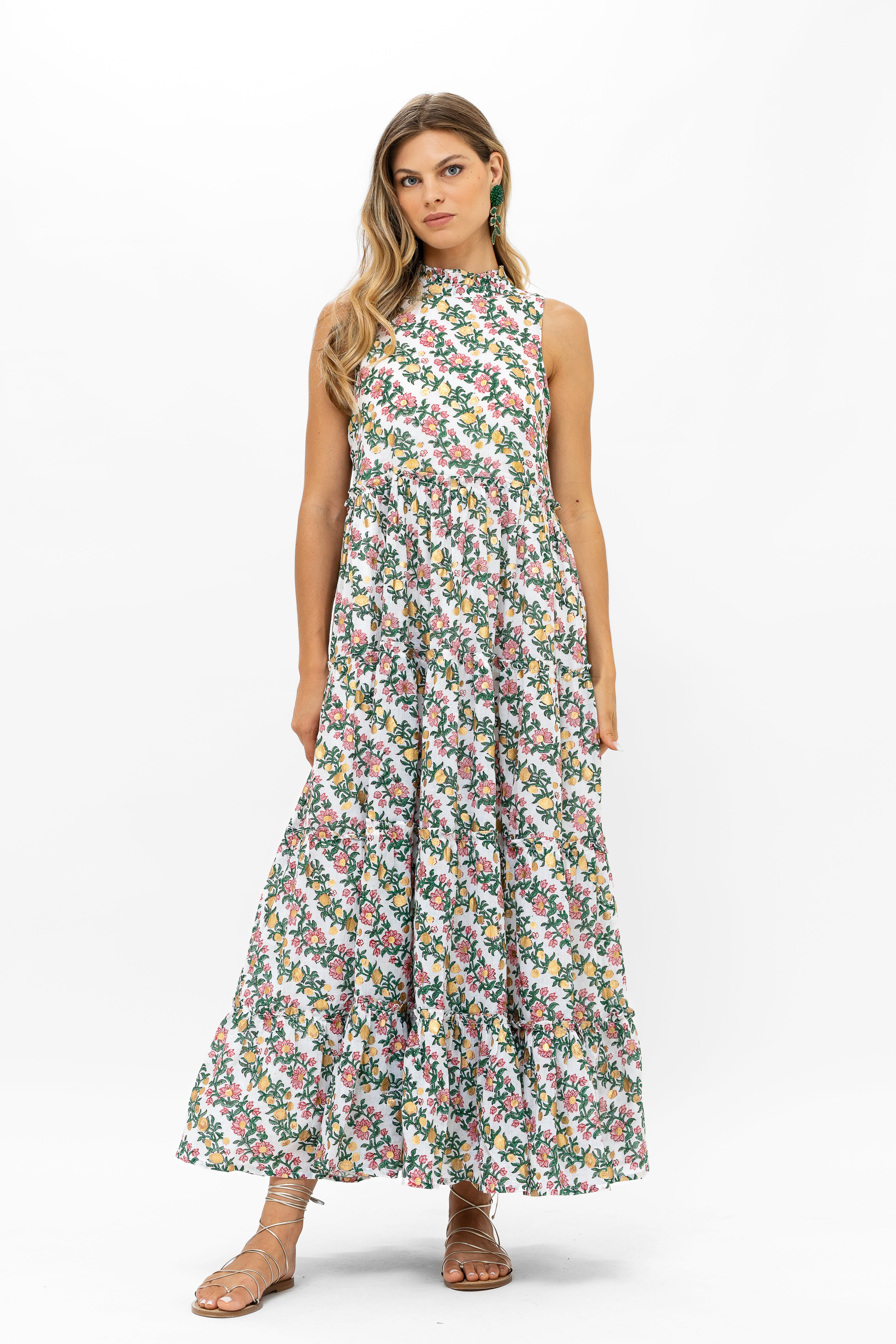 Ruffle Tiered Maxi- Lupina Coral