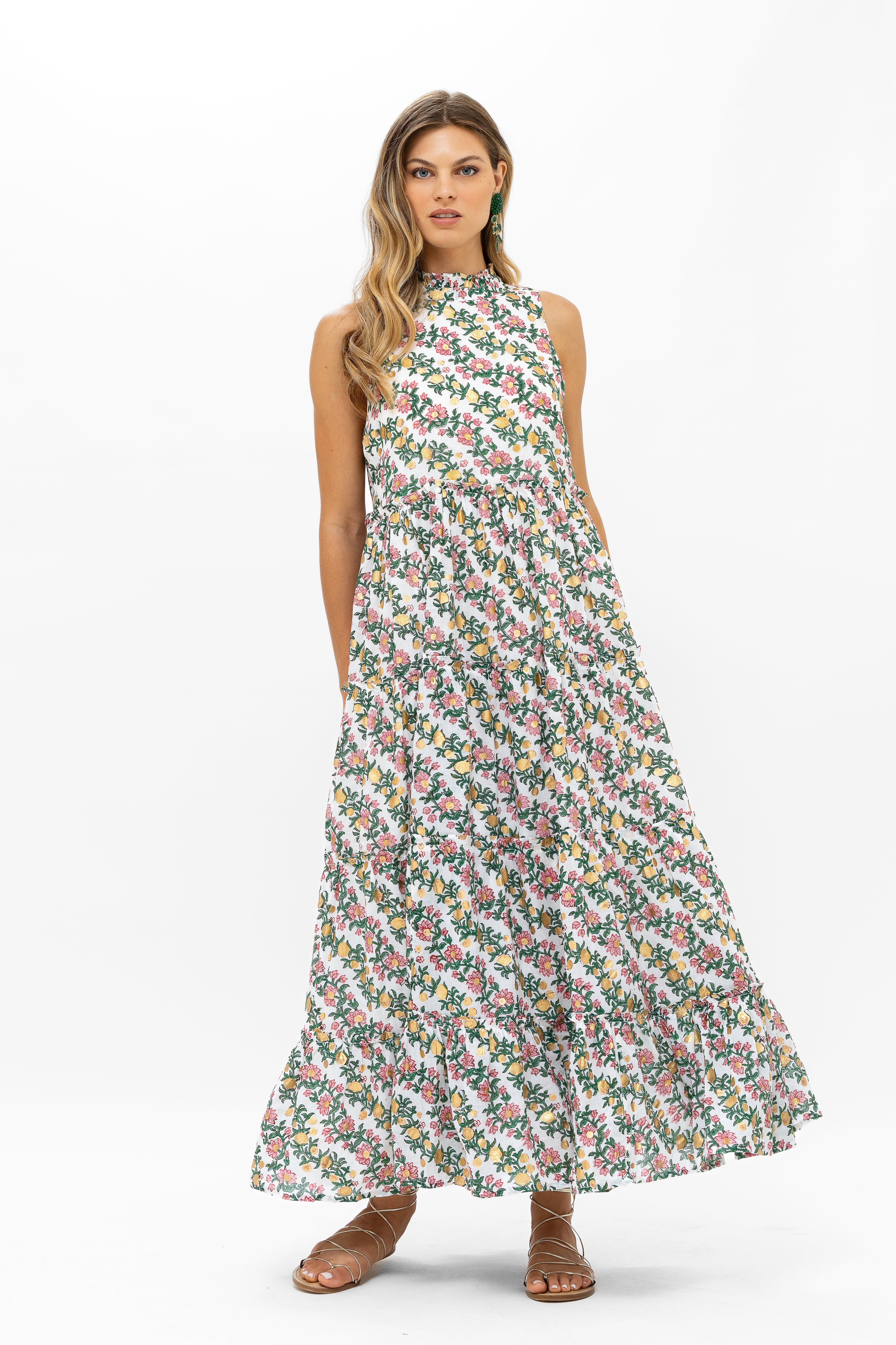 Ruffle Tiered Maxi- Lupina Coral