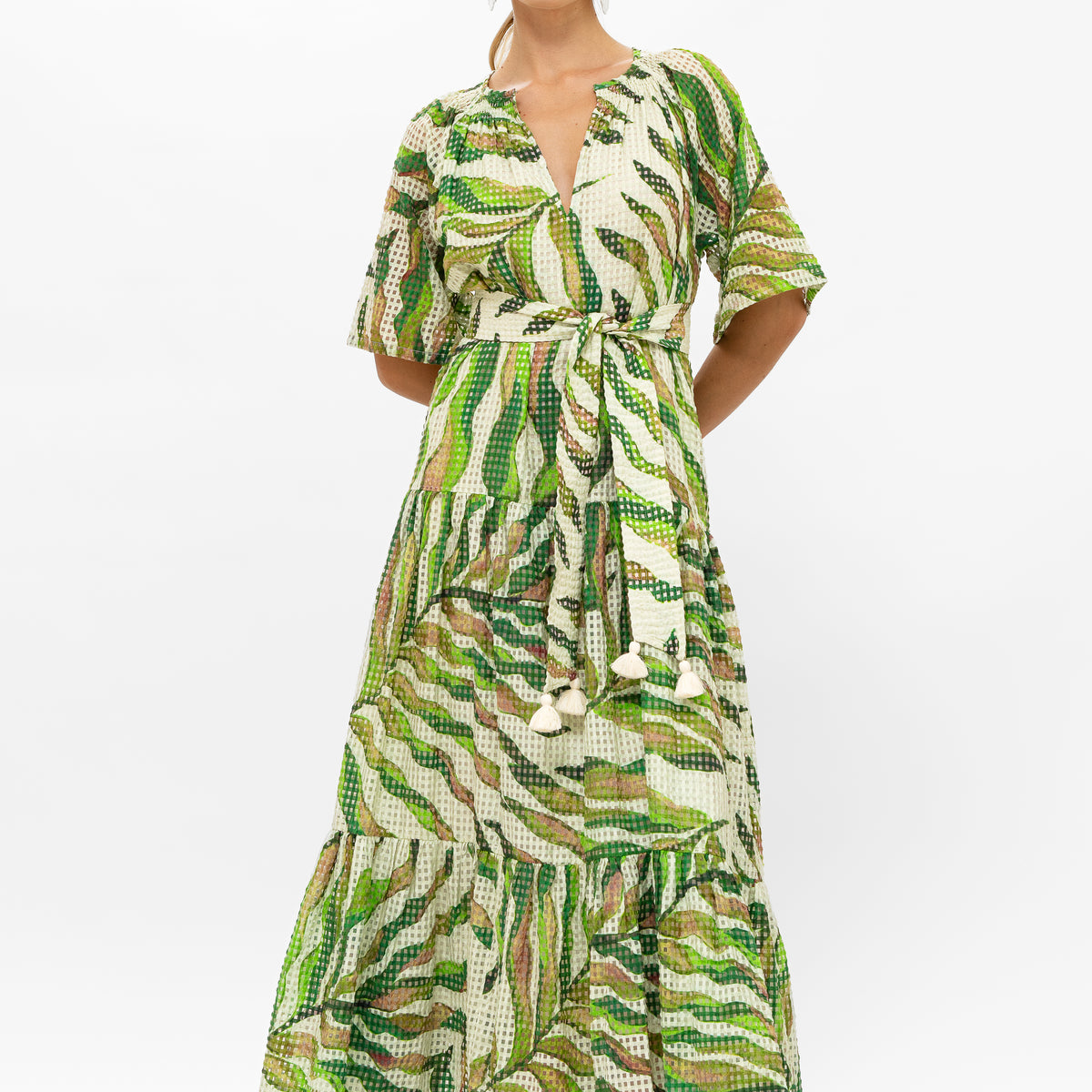 Raglan Belted Maxi- Maldive Green-xxl
