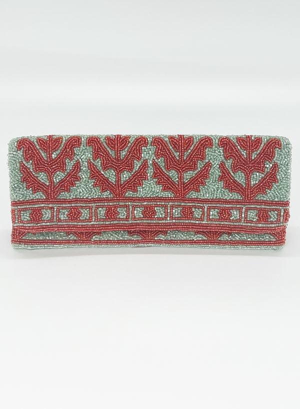 Beaded Clutch- Marigold mint