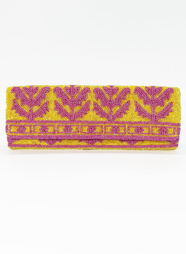 Beaded Clutch- Marigold Yellow