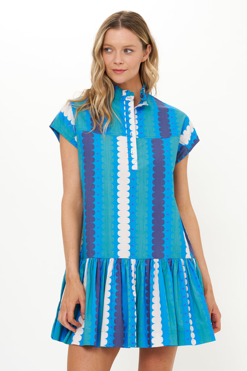 Cap Sleeve Mini- Meko Blue