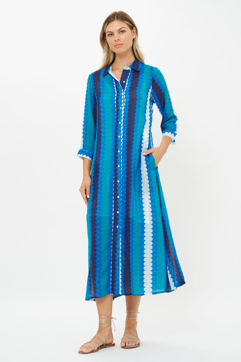 Shirt Dress Midi- Meko Blue