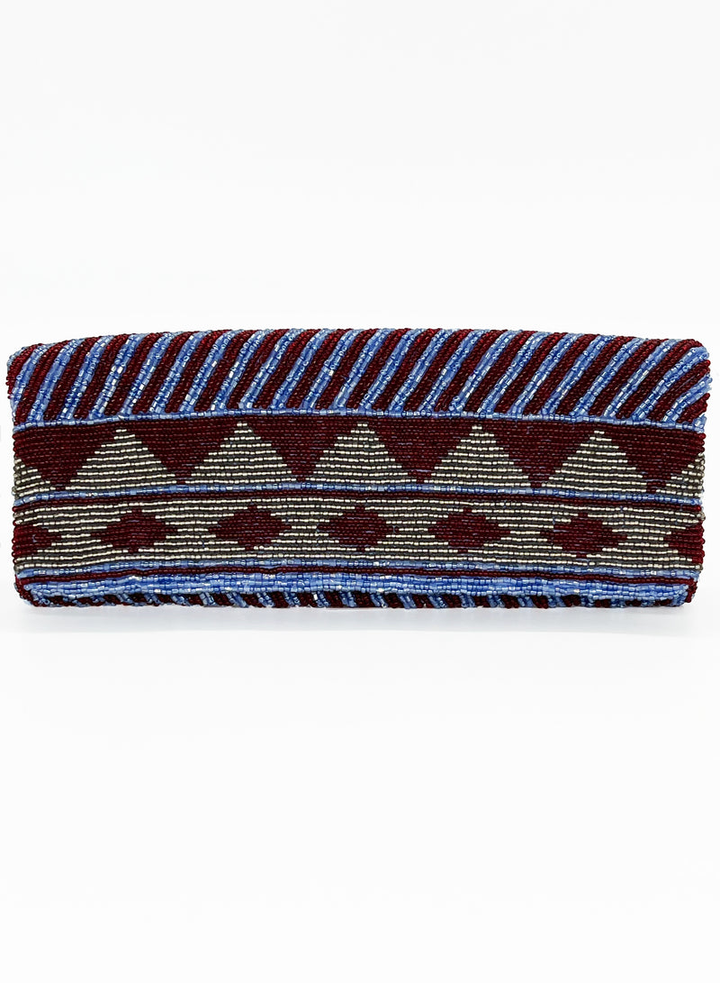 Beaded Clutch- Mezcal Maroon Gold