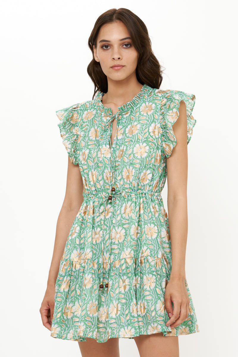 Cinched Flirty Short- Mughal Green