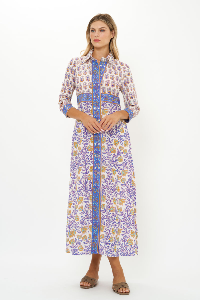 Shirt Dress Maxi- Napa Blue